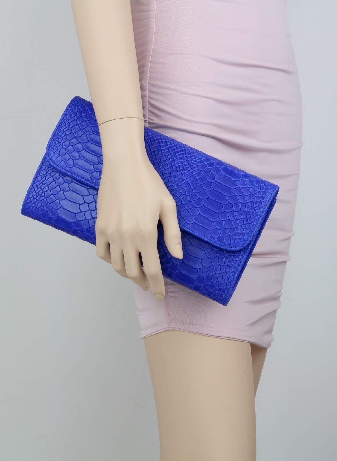 Stylish Women's Italian Leather Snake Print Suede Clutch Bag - Elegant Evening Purse for Parties, Weddings & Date Nights