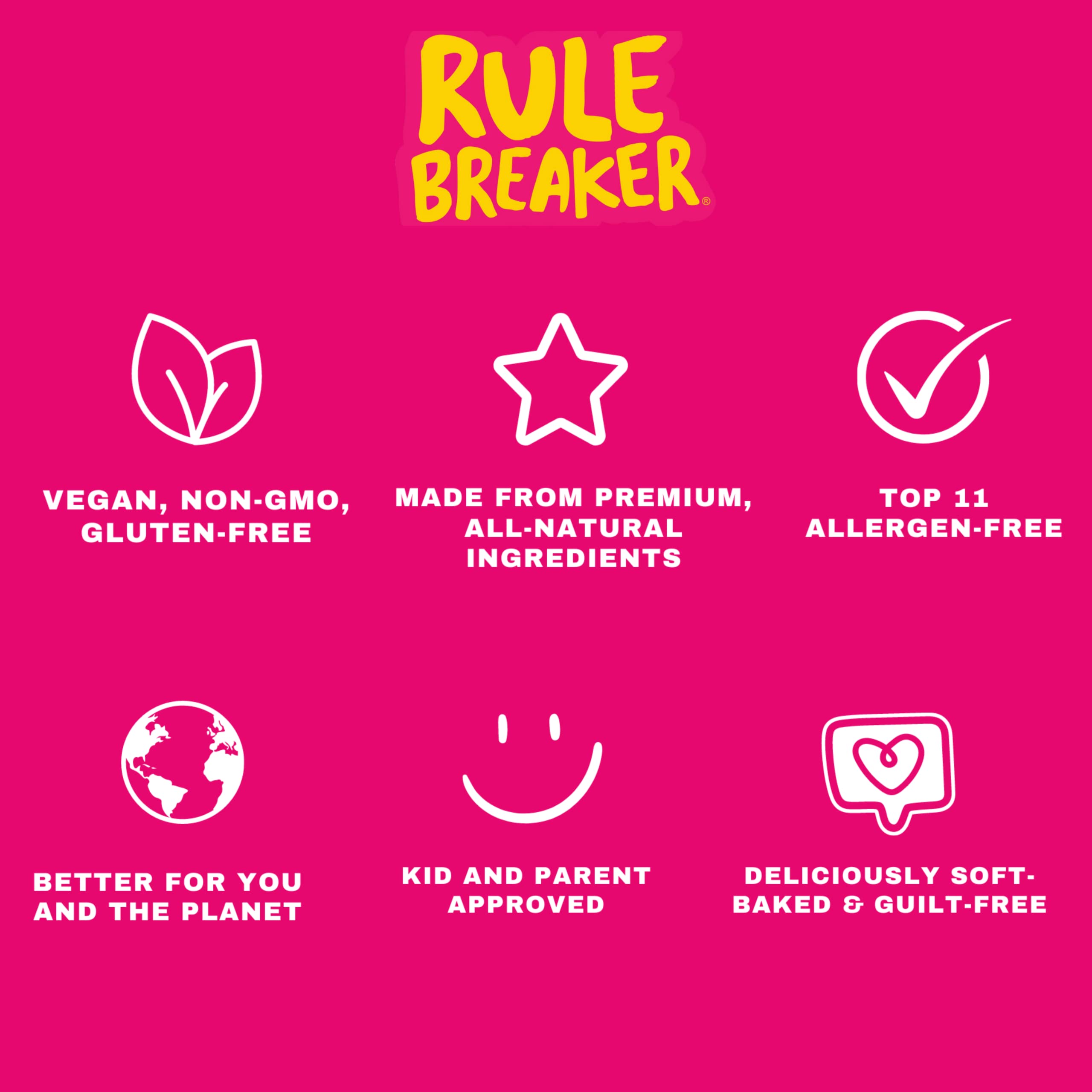 Rule Breaker Snacks Vegan Gluten Free Variety Pack - 6 Soft-Baked Blondie Brownie Bites | Plant-Based, Dairy-Free, Nut-Free, Soy-Free, Allergen-Free, Kosher Certified | Healthy School Snacks for Kids & Adults | Perfect for Lunchboxes, Office Treats & After-School Snacking