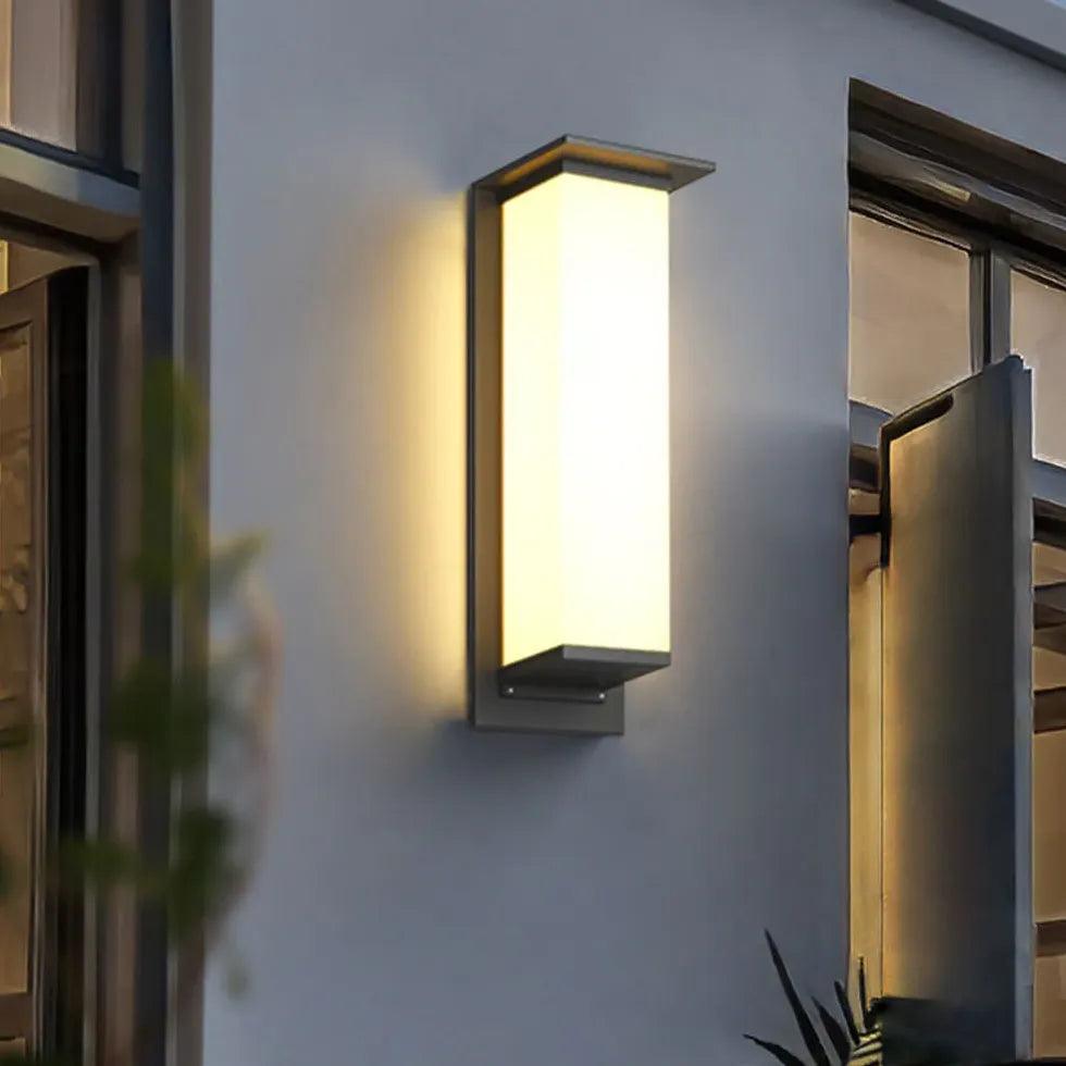 Modern Solar Powered Outdoor Wall Light - Waterproof Rectangle Design for Patio, Garden, and Pathway Lighting