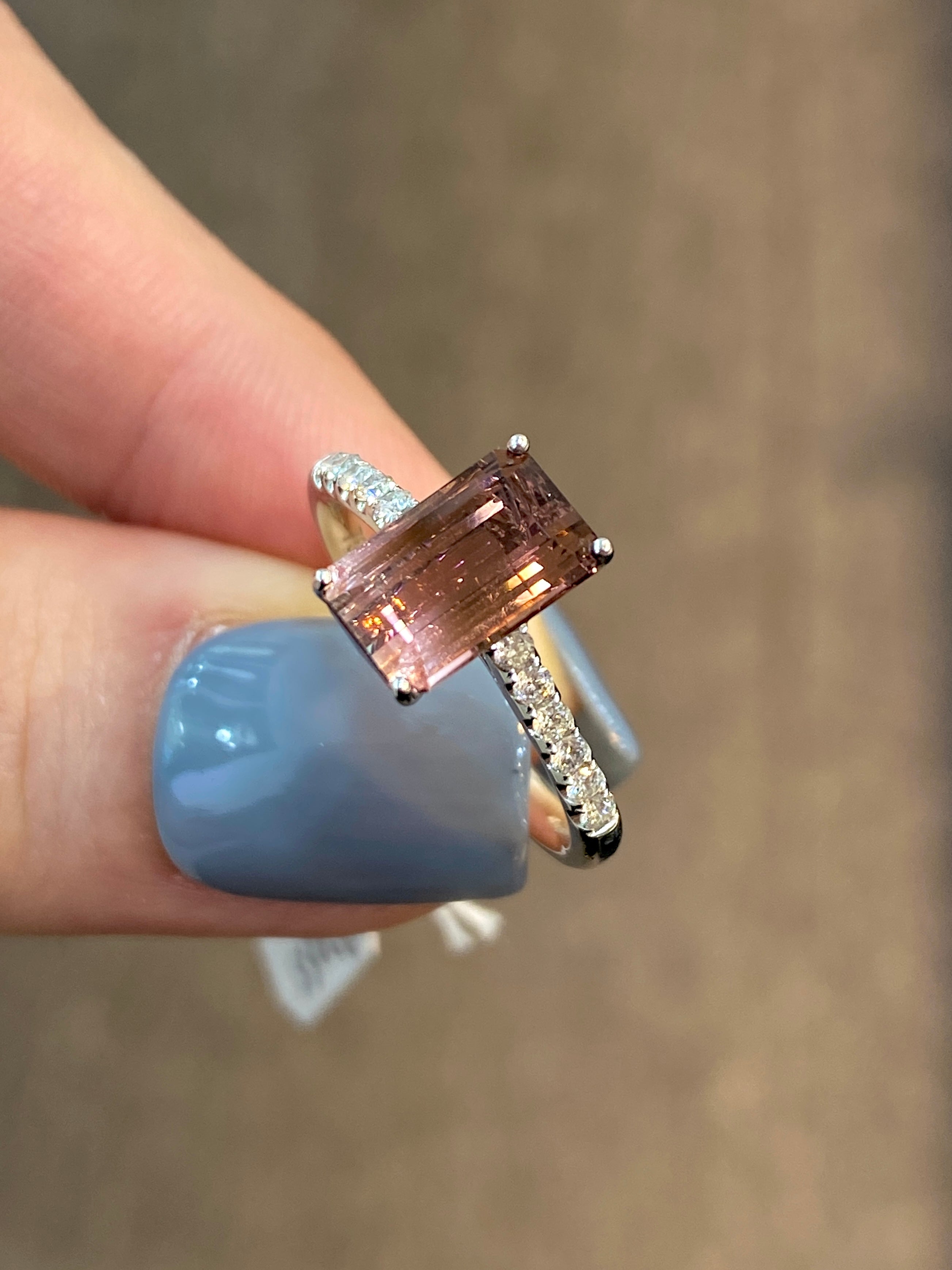 Natural Bi-Color Tourmaline 2.00 Carat Gemstone Ring - Elegant Jewelry for Women, Perfect for Weddings, Anniversaries & Special Occasions