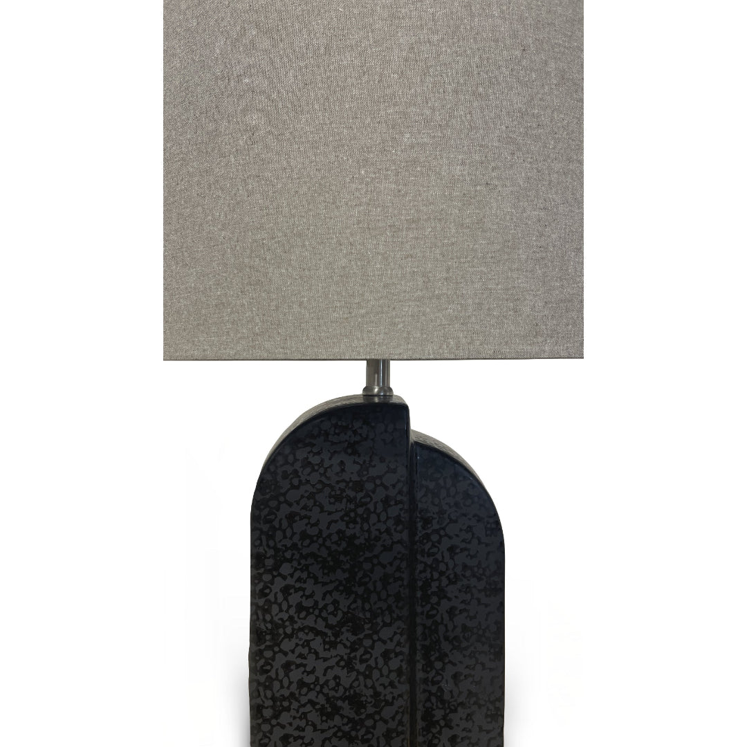 Mateo Ceramic Table Lamp - Modern Home Decor Lighting for Bedroom, Living Room & Office - Warm White LED Light with Fabric Shade