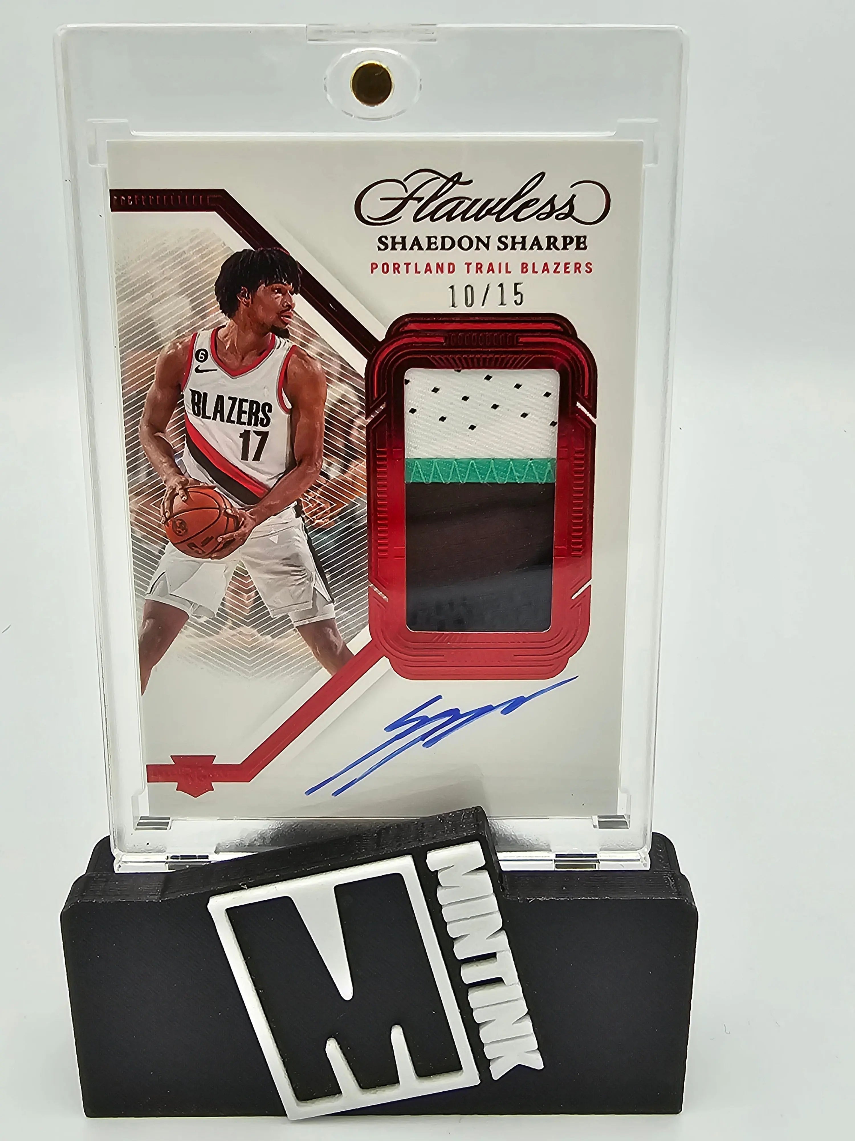 2022-2023 Flawless Basketball Shaedon Sharpe Rookie Card Patch Autograph Ruby 10/15 - Perfect for NBA Collectors & Sports Memorabilia Enthusiasts