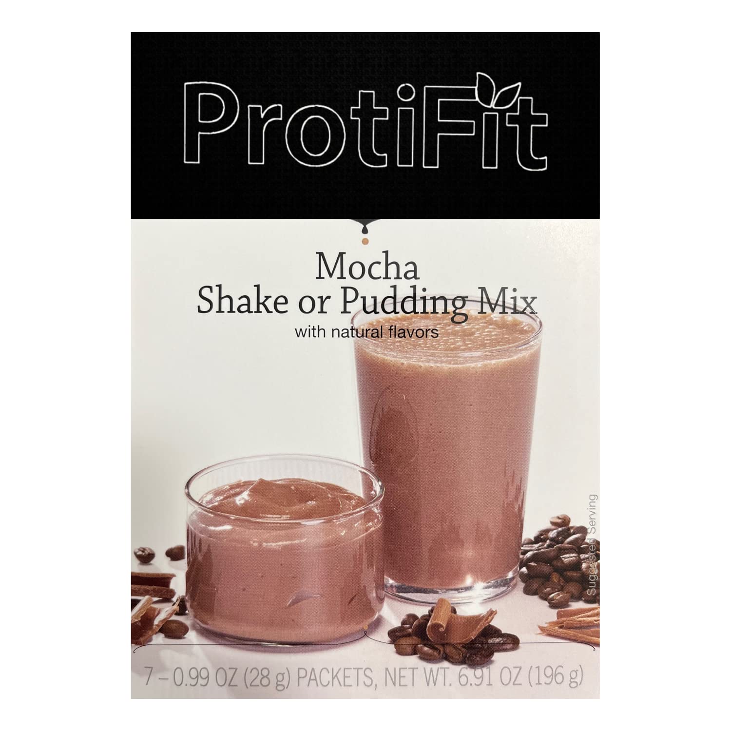 PROTIFIT High Protein Pudding & Shake Mix - 15g Protein, Low Calorie, Low Fat, Low Carb, Aspartame Free - Ideal for Meal Replacement, Keto Diet & Post-Workout Recovery - Mocha Flavor (7 Servings per Box)
