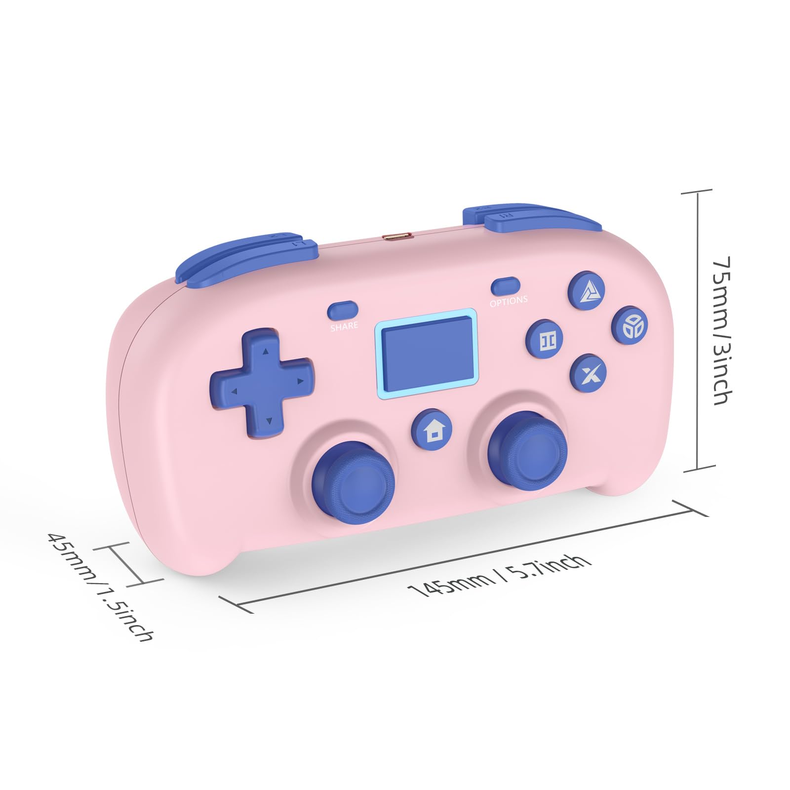 Wireless PS4 Controller, Mini Gamepad Compatible with PlayStation 4 & PC Windows 10/8/7 - Dual Vibration, 6-Axis Motion Sensor, Audio Support (Pink) - Perfect for Gaming, Streaming & Casual Play