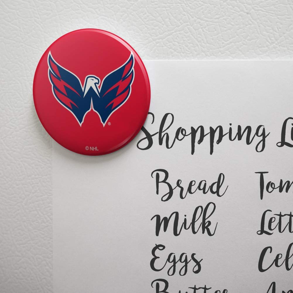 Washington Capitals NHL Logo Refrigerator Magnet - Strong Kitchen & Locker Decorative Button Magnet for Fans, Office, Dorm Room, and Game Day Decor