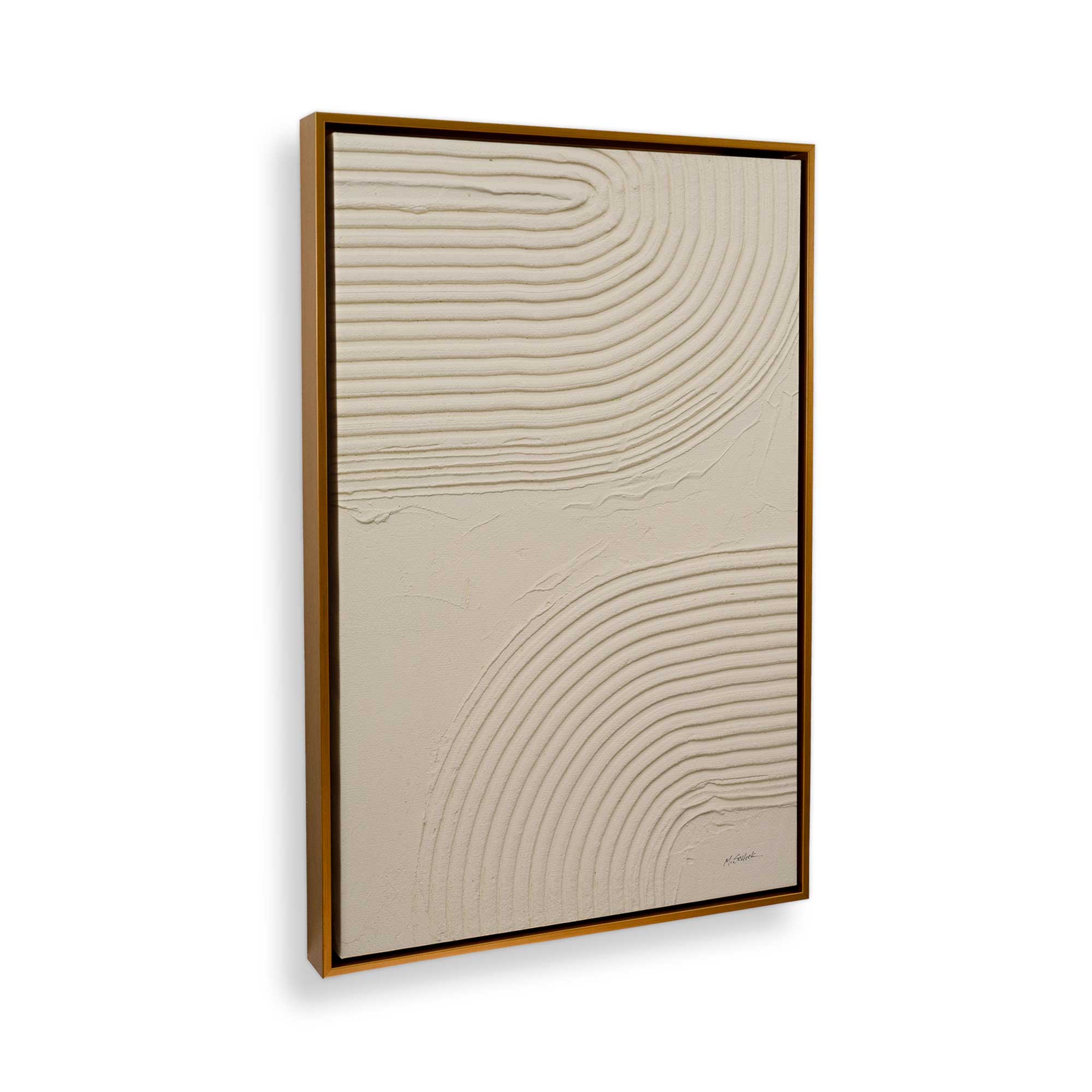 Echoed Curves in Beige II - Modern Abstract Canvas Wall Art Print for Living Room, Bedroom & Office Decor