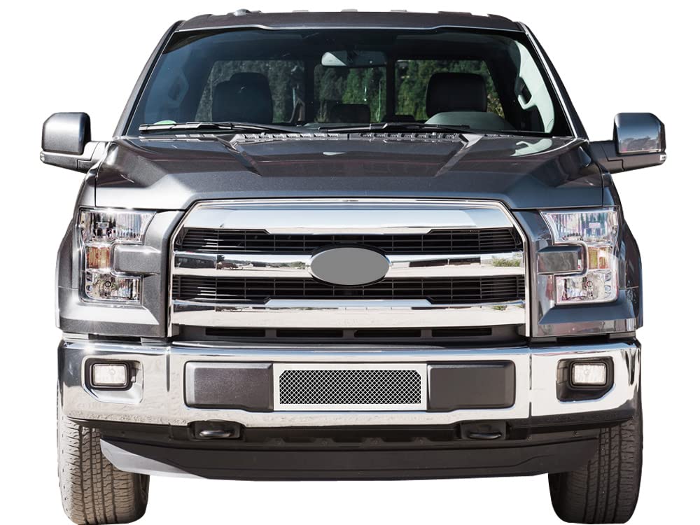 APS Compatible with Ford F-150 2015-2017 Lower Bumper Stainless Steel Chrome Mesh Front Grill Grille Insert F76313T - Upgrade Your Truck's Style & Protection for Off-Road & Daily Driving