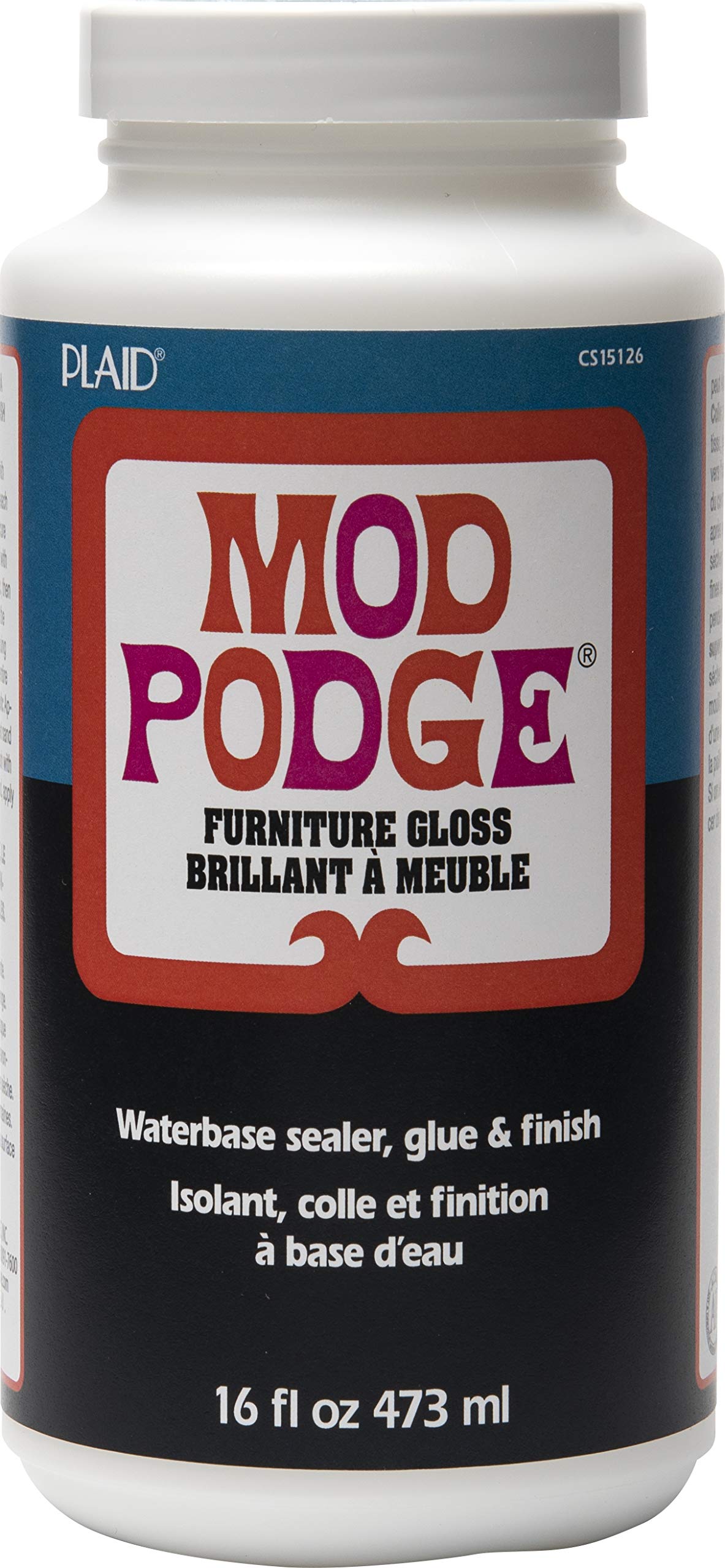 Mod Podge Waterbase Sealer, Glue and Finish for Furniture - 16 oz Glossy Craft Sealant (CS15126) - Perfect for DIY Projects, Wood Crafts, Decoupage and Home Decor