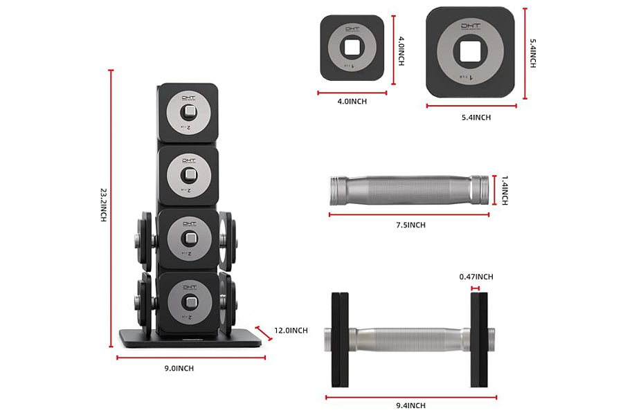 Warrior D22.5 Adjustable Dumbbell Set - 5-25 lbs Adjustable Weight Dumbbells for Home Gym, Strength Training & Full Body Workout - Perfect for Small Spaces & Beginners