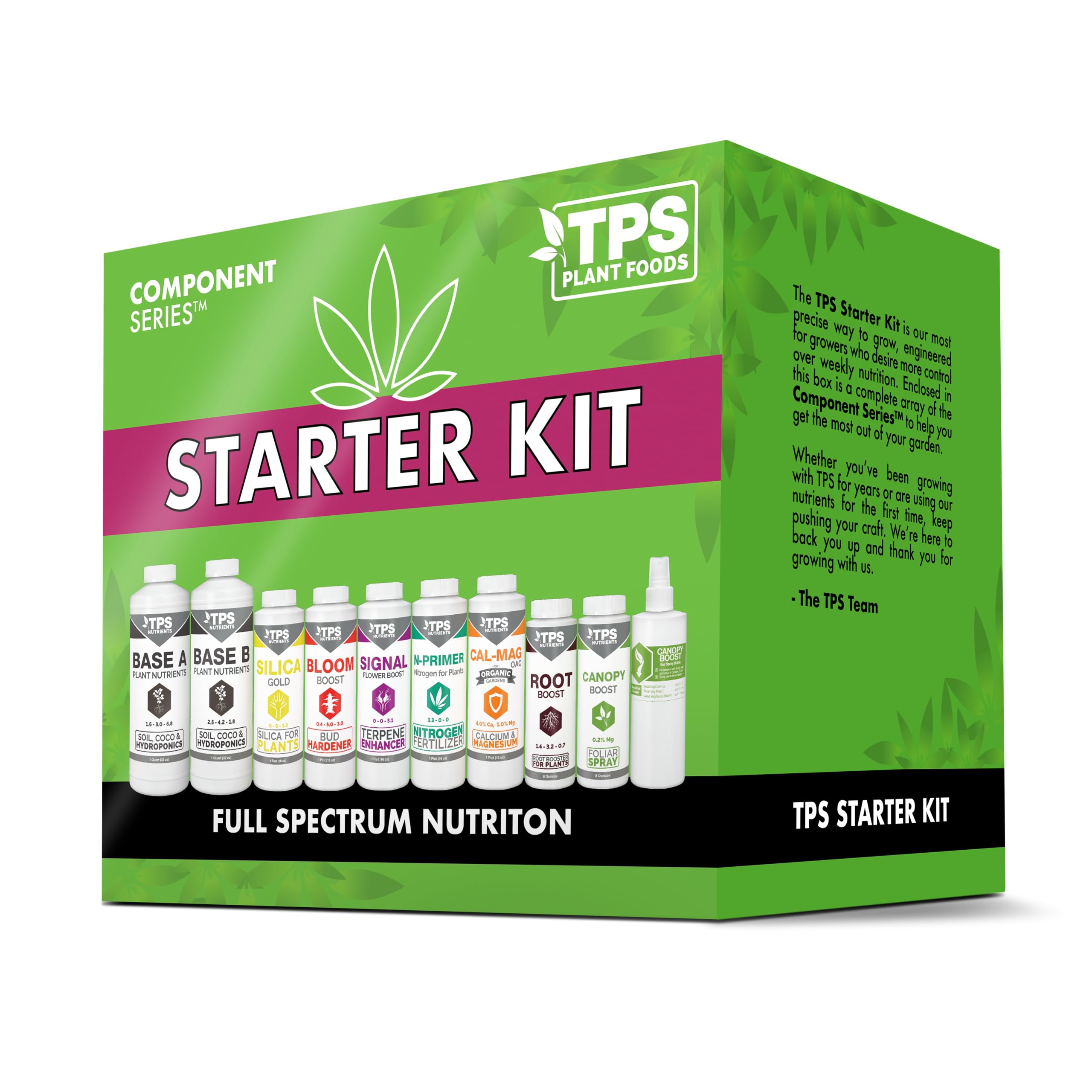 TPS Nutrients Complete Plant Nutrient Starter Kit - Organic Fertilizer for Vegetative & Bloom Stages | Includes Guide & Foliar Spray Bottle | Ideal for Hydroponics, Indoor Gardening & Home Growers