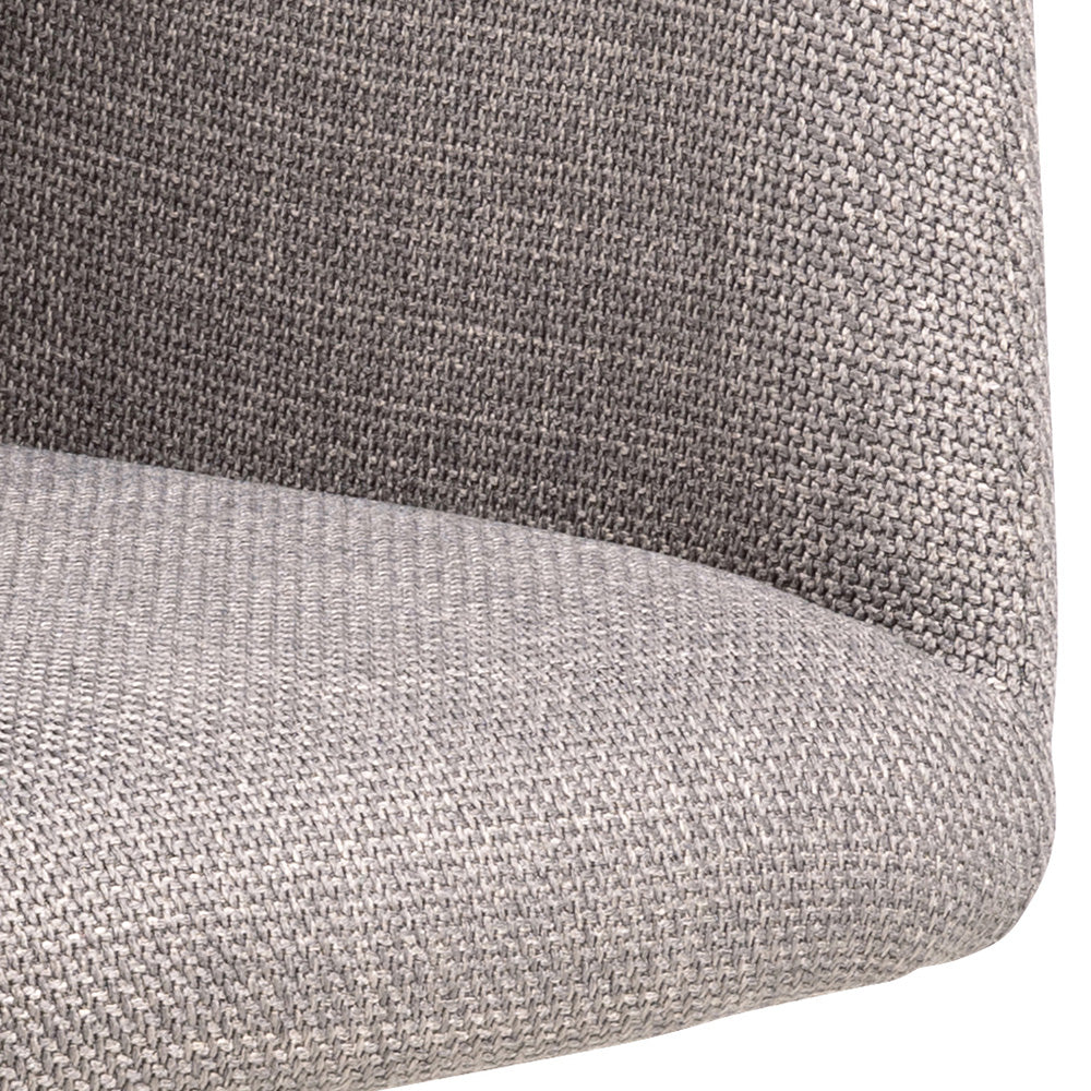 Laura Swivel Dining Chair - Grey & Black Upholstered Modern Accent Chair for Kitchen, Dining Room, or Home Office - Comfortable 360-Degree Rotating Seat with Sturdy Metal Base