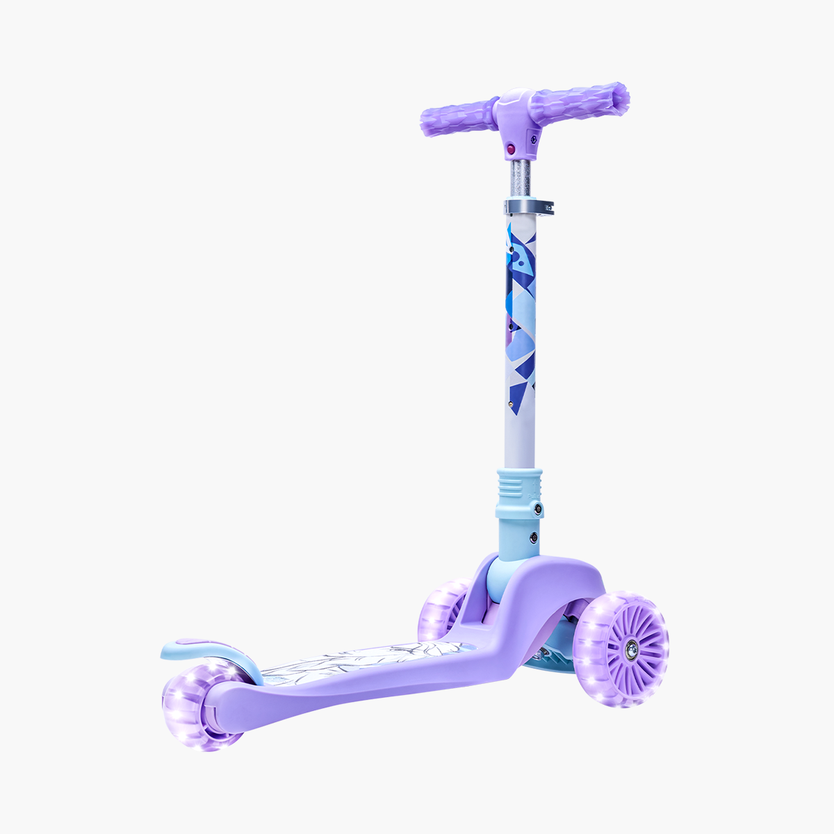 Frozen 3 Wheel Light Up Kick Scooter for Kids - Disney Princess Glow in The Dark Scooter with LED Wheels - Perfect for Outdoor Play, Birthday Gifts & Neighborhood Rides