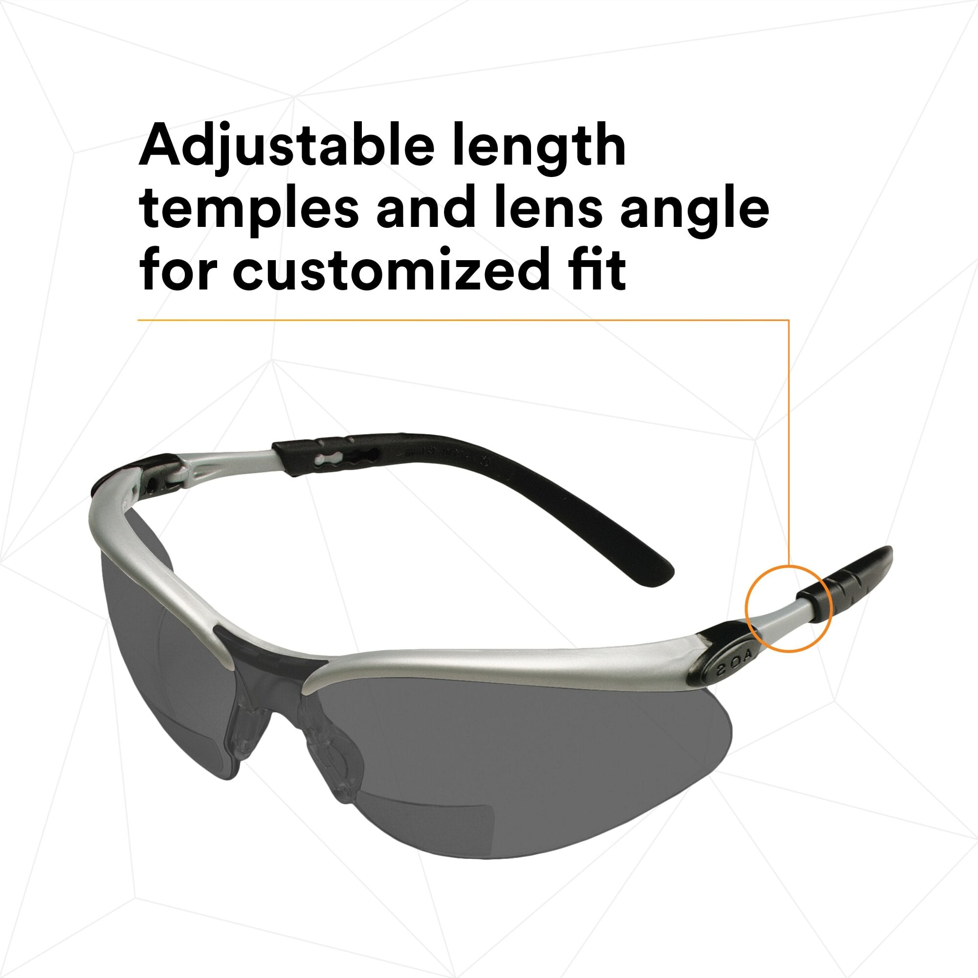 3M BX Reader Protective Eyewear 11377-00000-20 - Grey Lens & Silver Frame - Safety Glasses for Reading, DIY Projects & Workplace Protection