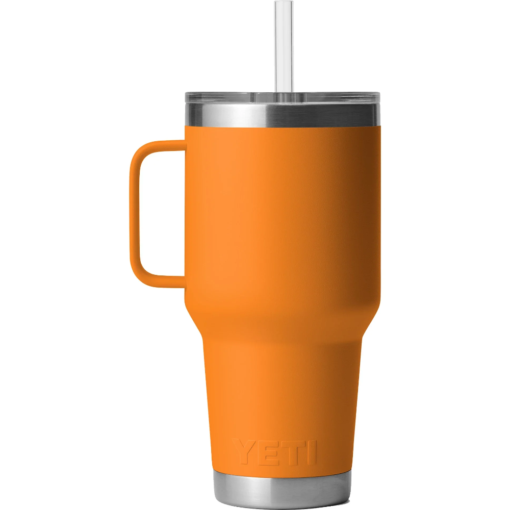 **35 oz Rambler Insulated Stainless Steel Mug with Straw Lid - Perfect for Coffee, Tea & Cold Drinks at Home, Office or Travel**