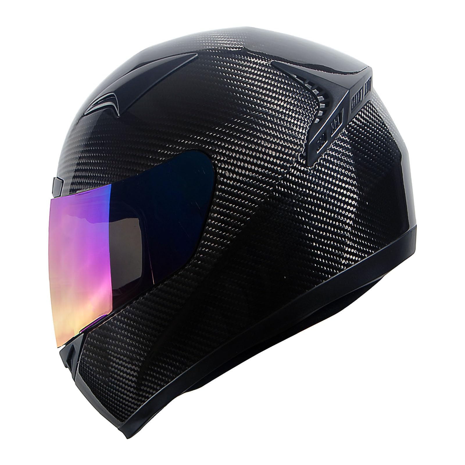 Genuine Carbon Fiber Motorcycle Full Face Helmet - Lightweight 3.2lb HG335 Street Bike Helmet for Men & Women - DOT Approved for Safety - Perfect for Racing, Cruising & Urban Riding