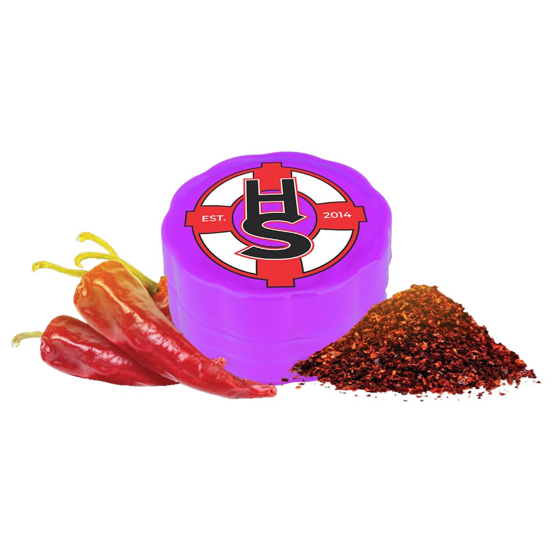 Premium 2-Piece Herb Grinder - Medical Grade Plastic with Razor Sharp Teeth | Pocket-Sized & Durable | Perfect for Grinding Herbs, Spices & Tea Leaves | Great for Travel, Camping & Kitchen Use (Purple)