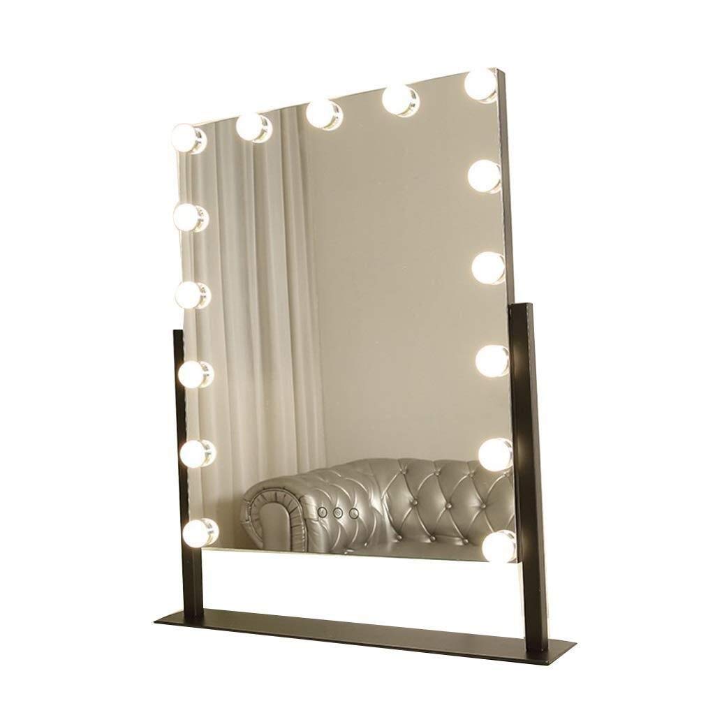 Square LED Makeup Mirror with Adjustable Brightness - HD Lighted Vanity Mirror for Home & Travel (Black) - Perfect for Makeup Application, Skincare Routine & Salon Professionals