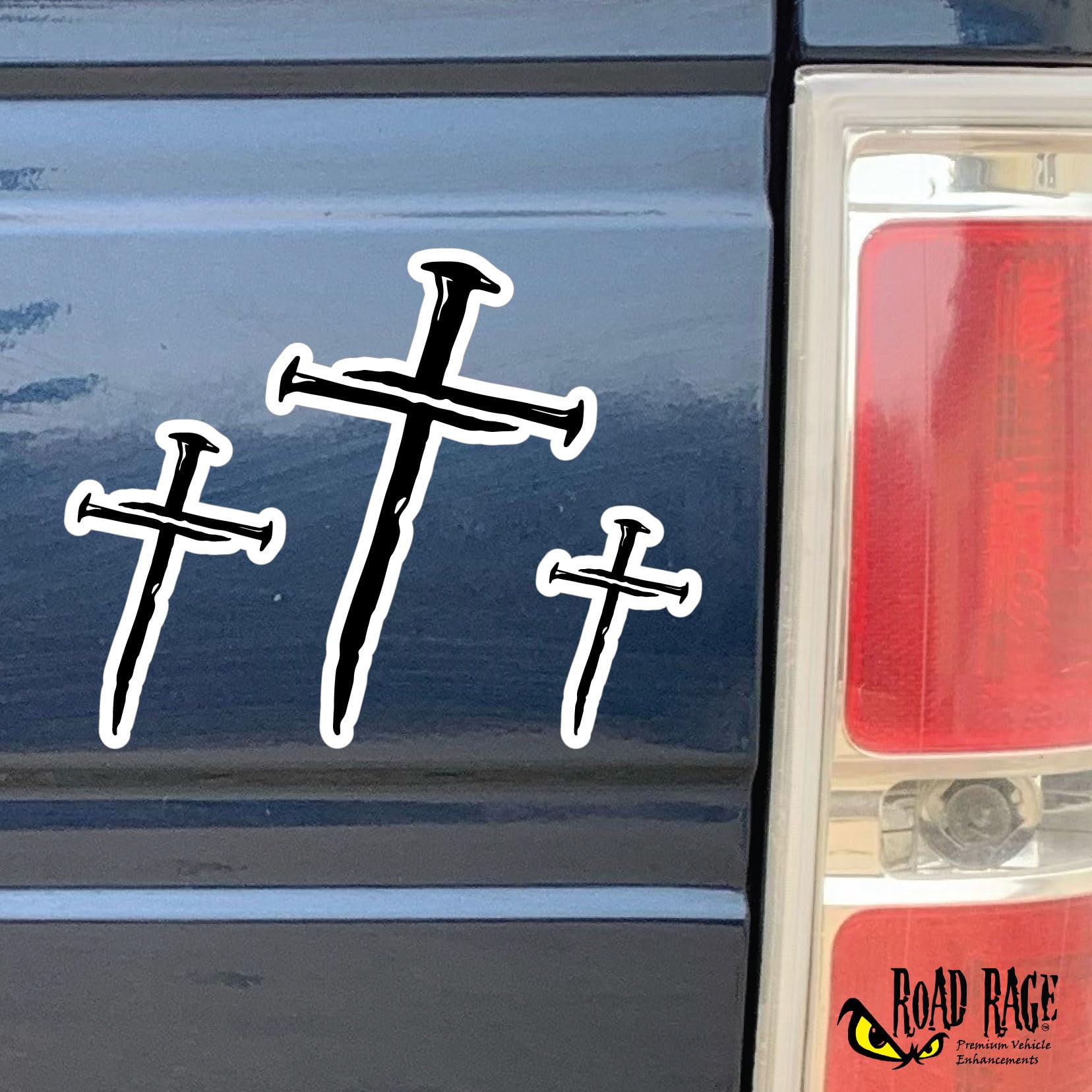 3 Pack Funny Cute Cross Car Decals - Premium Gloss Permanent Vinyl Waterproof Stickers (Black, 2 Inch) - Perfect for Car Windows, Laptops & Water Bottles
