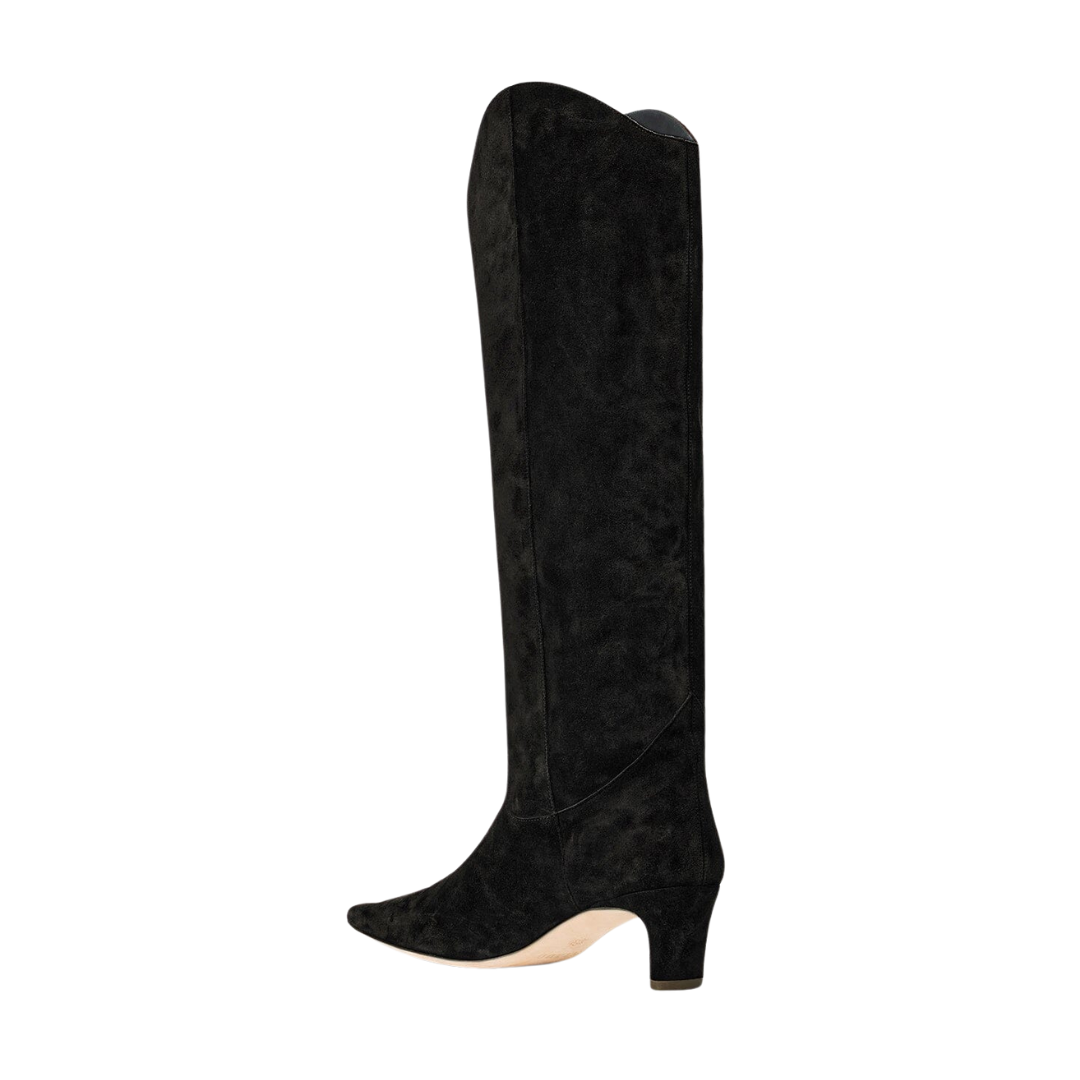 Black Suede Western Wally Boots for Women - Stylish Cowgirl Ankle Boots with Comfortable Heel - Perfect for Country Dancing, Rodeo Events & Western Fashion Outfits