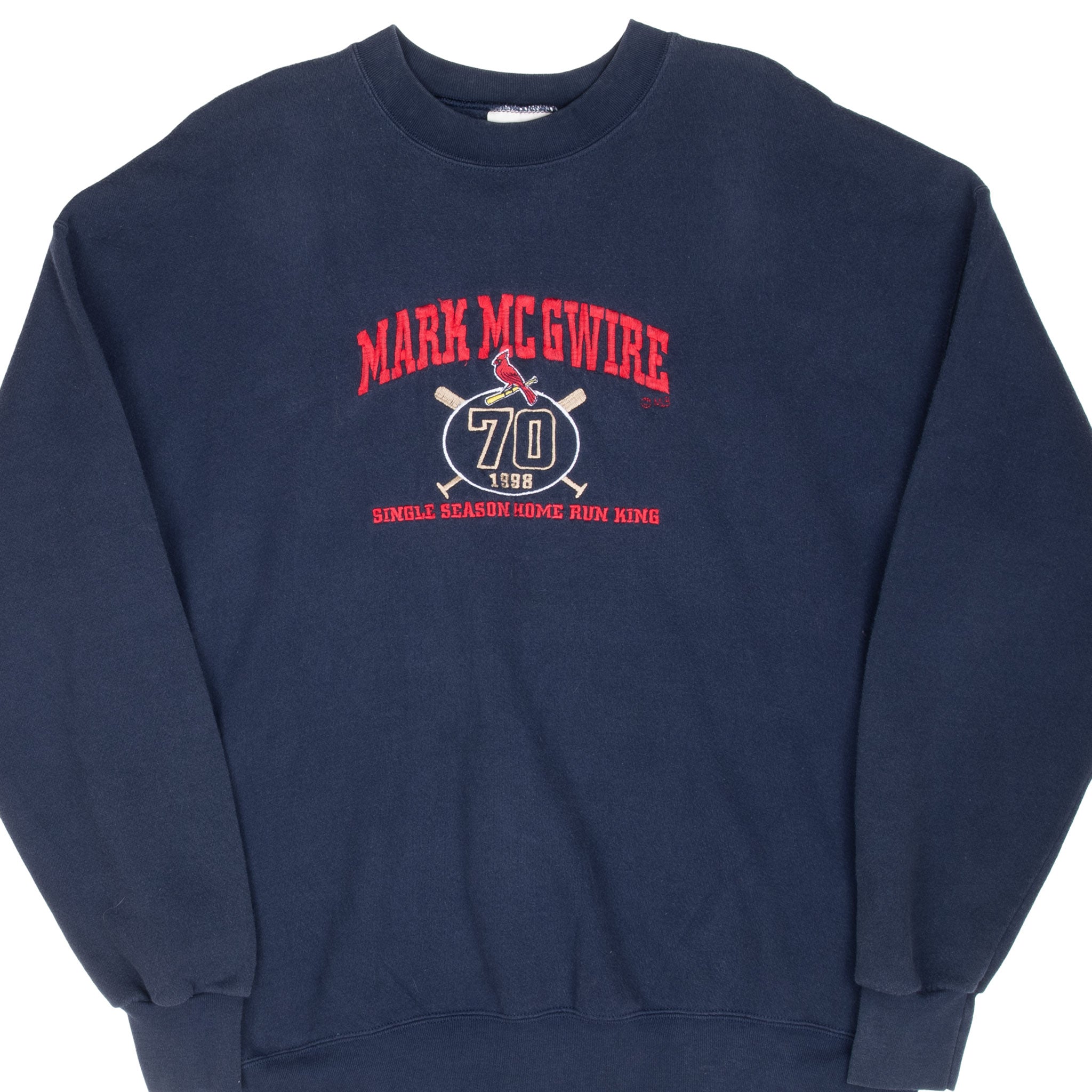 Vintage 1998 St. Louis Cardinals Mark McGwire MLB Baseball Sweatshirt XL - Perfect for Game Day & Retro Sports Fashion