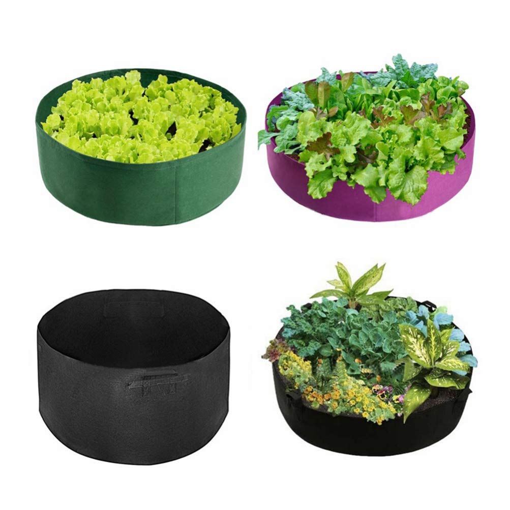 60 Gallon Round Plant Grow Bags - Heavy Duty Felt Garden Pots for Vegetables, Flowers & Herbs - Breathable Fabric Plant Container with Handles (Black) - Ideal for Indoor/Outdoor Gardening, Urban Farming & Hydroponics