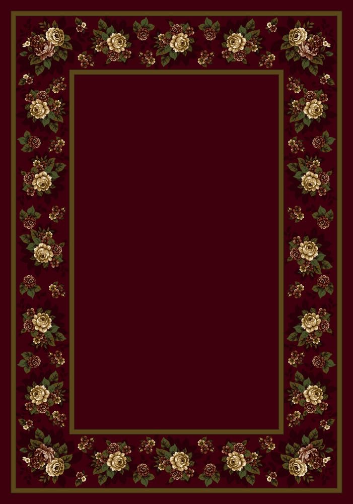 Floral Lace Cranberry Rug - Elegant Runner 2'4