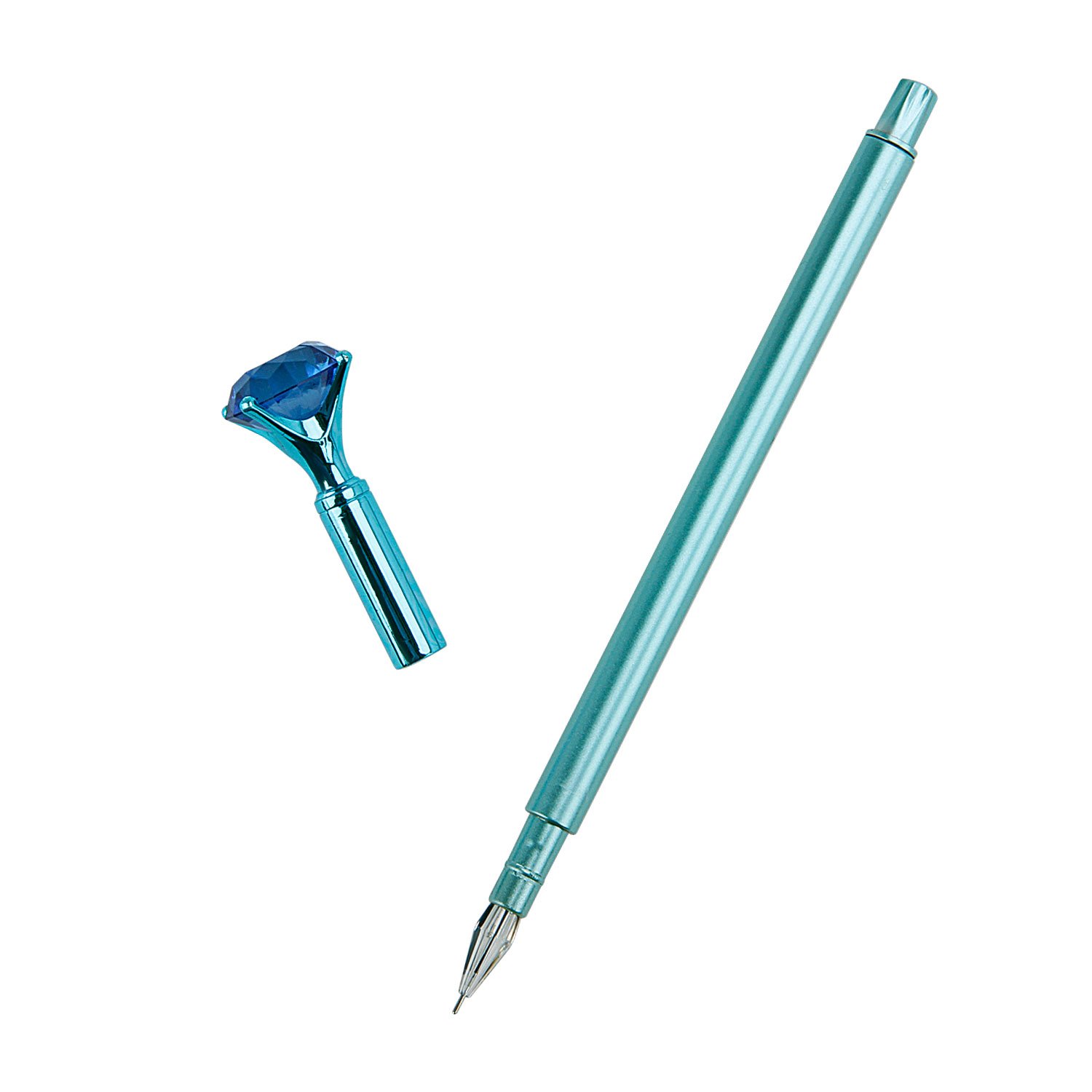 10-Pack Black Ink Rollerball Pens with Cap - 0.5mm Fine Point Gel Pens with Blue Artificial Diamond - Smooth Writing Ballpoint Pens for Office, School, Journaling & Note Taking - Non-Bleed, Skip-Free Ink - Perfect Gift for Students & Professionals