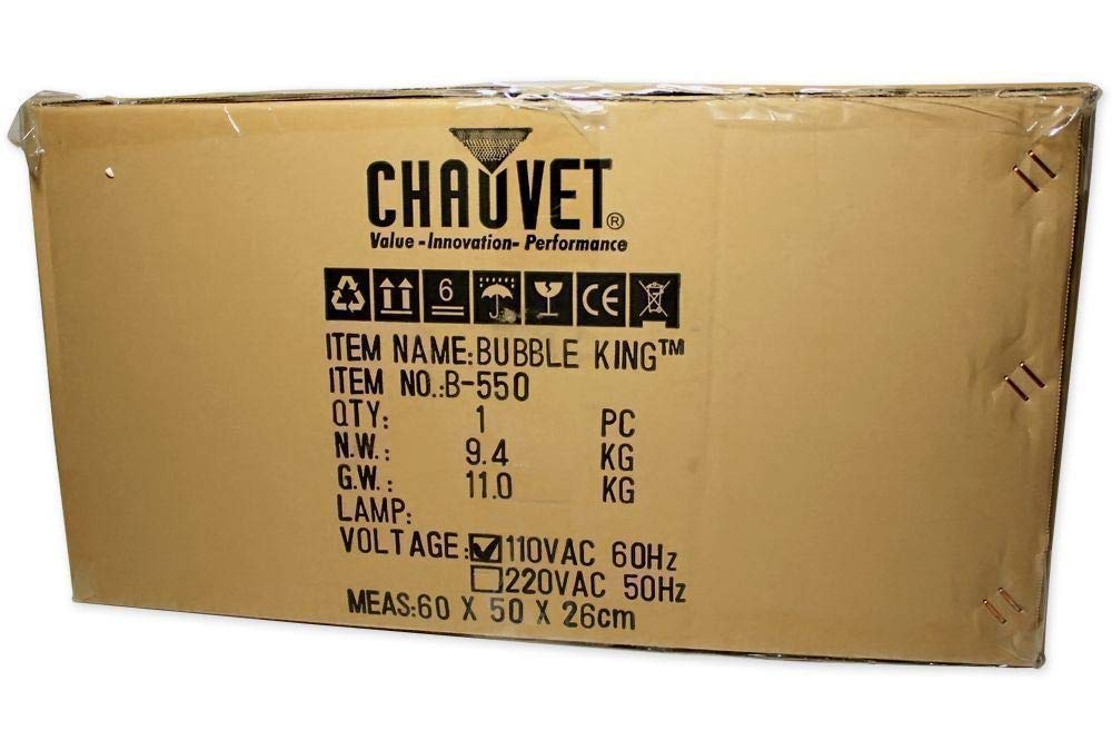 Chauvet B550 Bubble King Professional Bubble Machine - High Output Bubble Blower with 2 Free Gallons of Bubble Fluid for Parties, Events, and Stage Performances