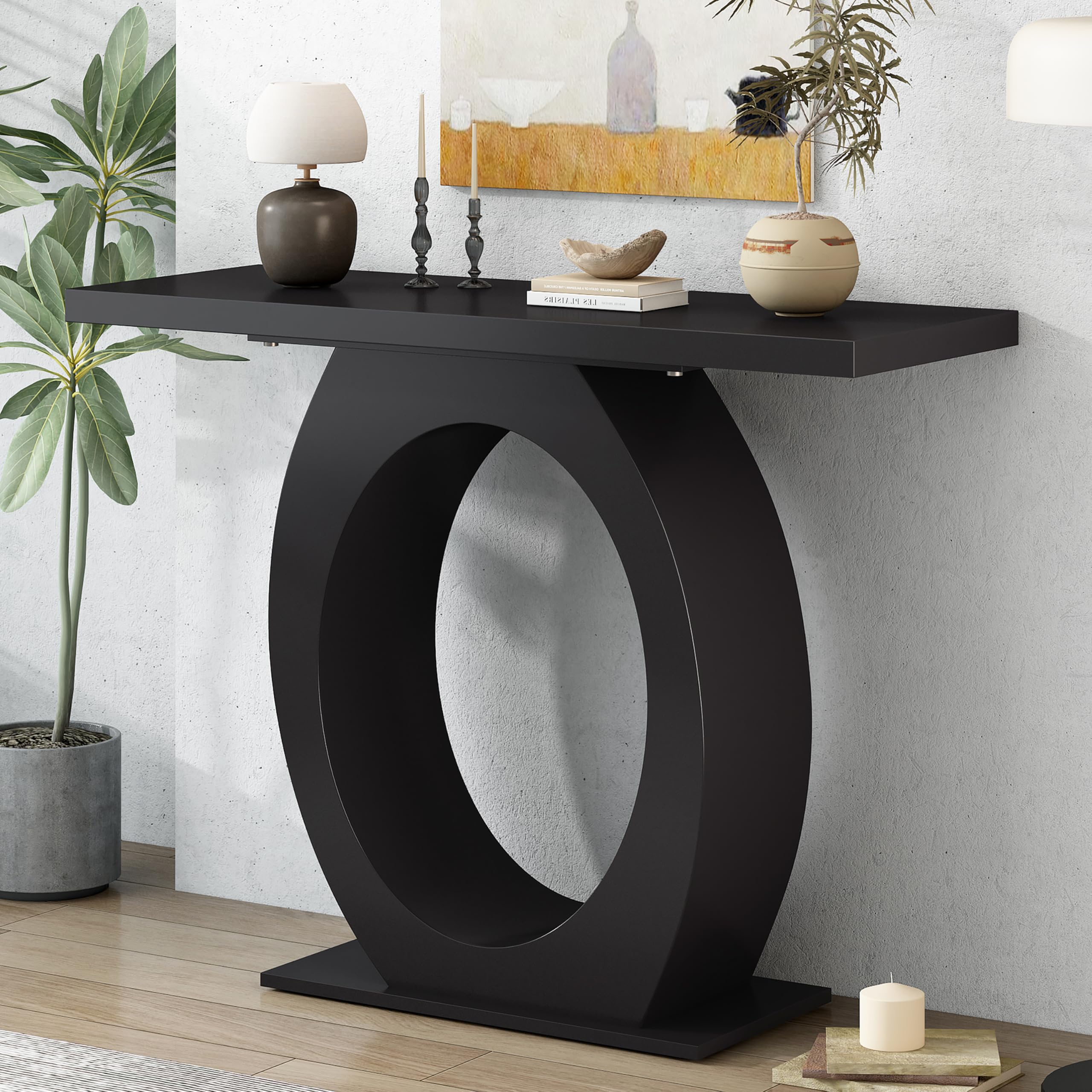 Knocbel Minimalist Wooden Sofa Console Table - 39.4