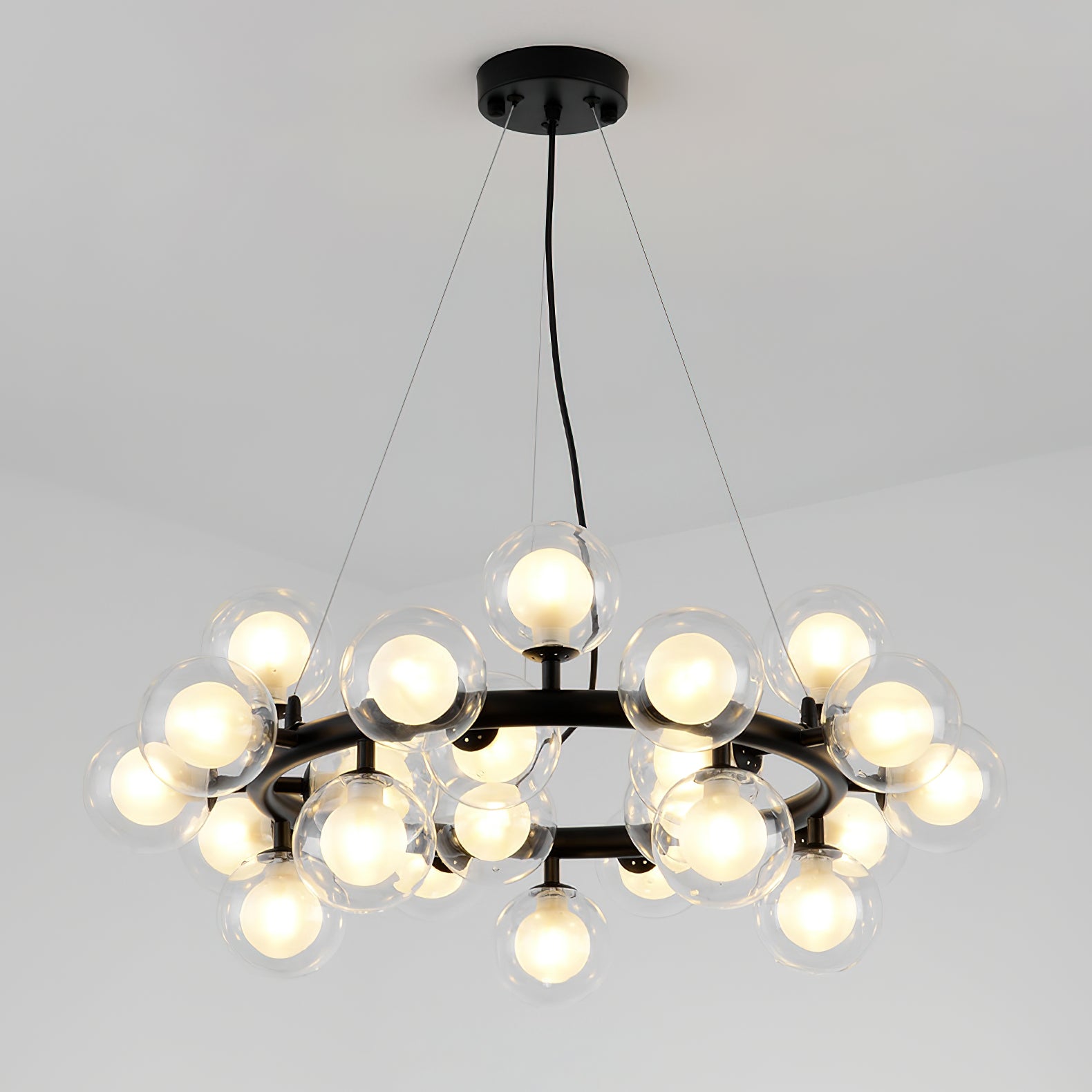 Stylish Bubble Ball Chandelier - Modern Crystal Glass Pendant Light Fixture for Dining Room, Bedroom & Living Room Decor | Perfect for Home, Hotel and Wedding Venue Lighting