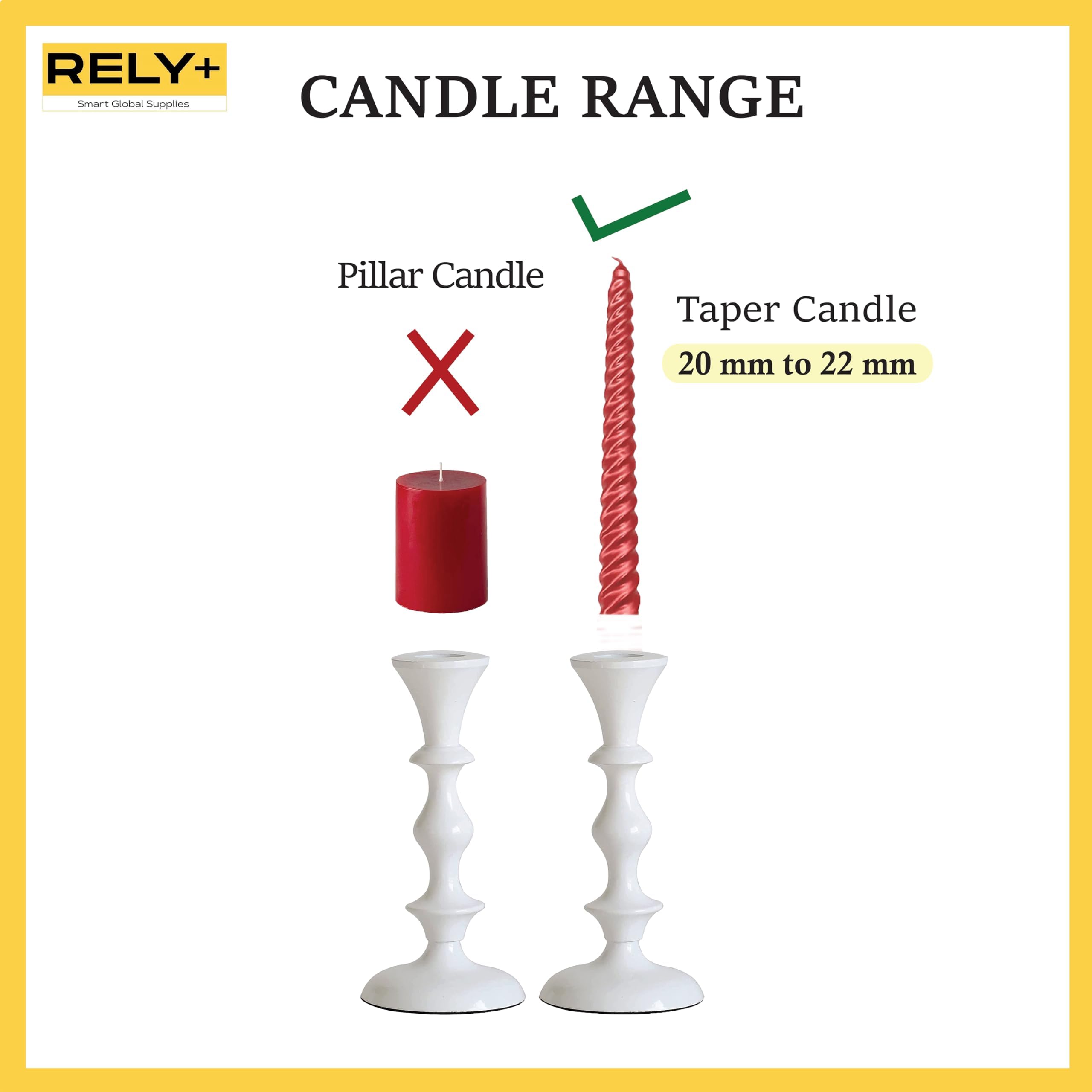 Elegant White Candle Holders Set of 2 - Decorative Taper Candle Sticks for Wedding, Dinner Party & Home Decor - Perfect Centerpiece for Romantic Tablescapes, Holiday Decorations and Special Occasions