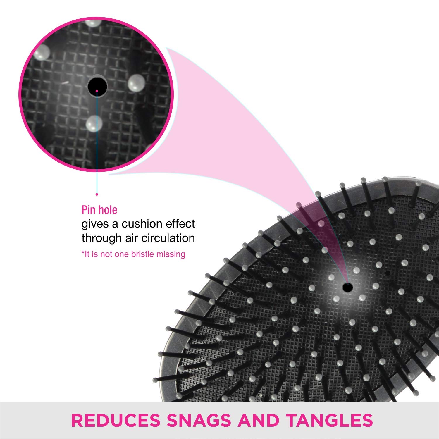 VEGA Cushioned Hair Brush for Healthy Hair Growth - Detangling & Styling Brush for Women & Men - Perfect for Daily Hair Care & Salon Styling at Home