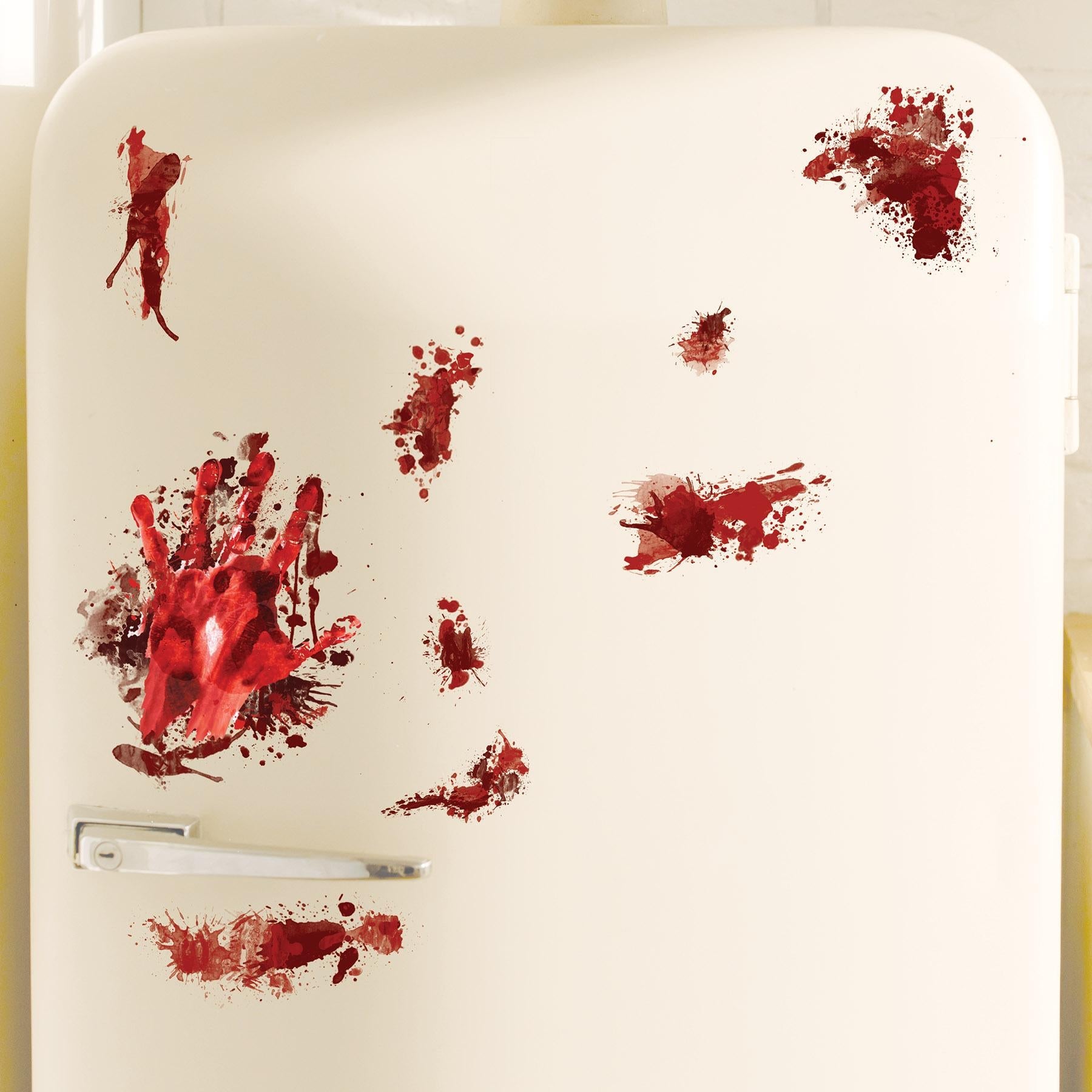 12 Pack Beistle Halloween Blood Splatter Window Clings - Self-Adhesive Decals for Spooky Party Decor, Haunted House & Trick or Treat Scenes
