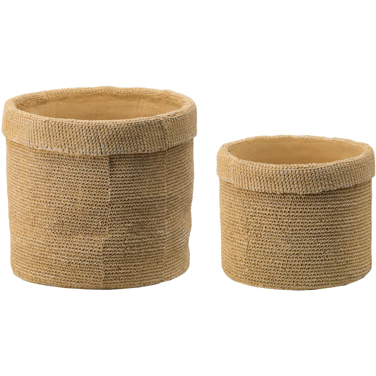 Natural Woven Outdoor Planter Baskets Set of 2 - Rattan Hanging Flower Pots for Patio, Garden & Balcony Decor - Perfect for Indoor Plants, Succulents & Herbs