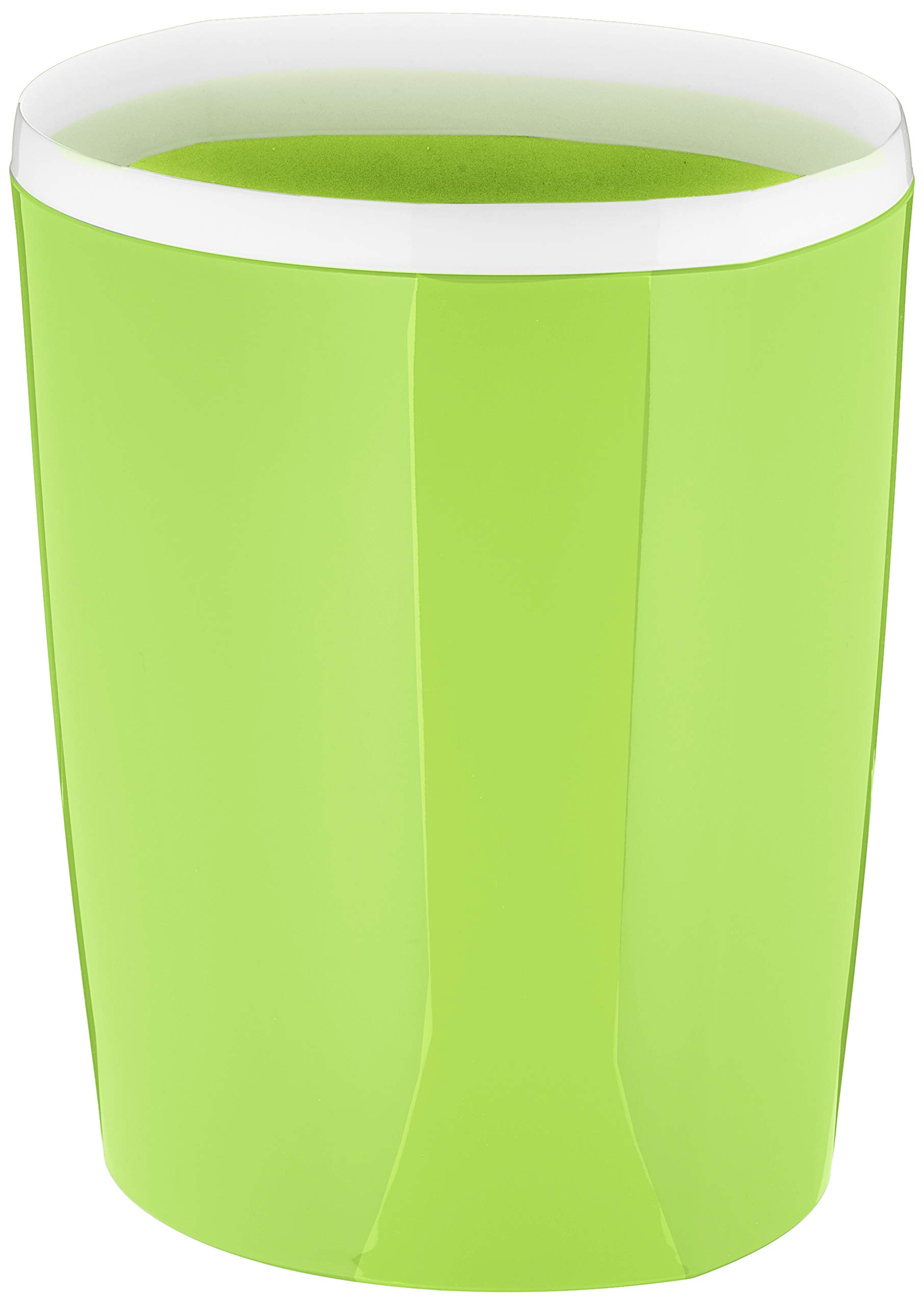 Spirella Desktop Lemon Green Trash Can 1210179 - White Small Office Waste Bin for Home, Office & Dorm Room | Perfect for Desk, Bathroom & Kitchen Use