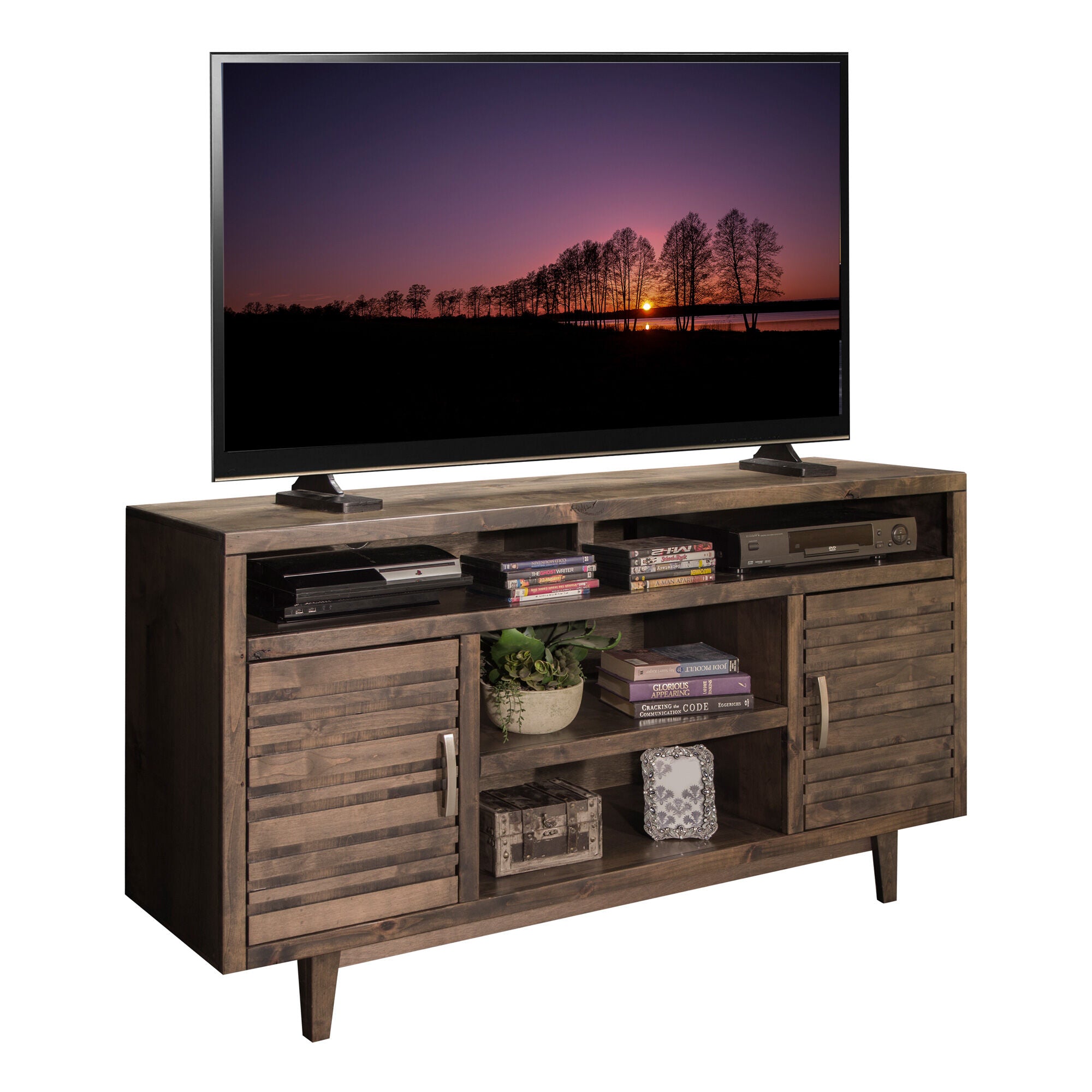 Avondale 62 Inch Modern TV Stand with Storage Shelves - Perfect for Living Room Entertainment Centers & Home Theater Setups