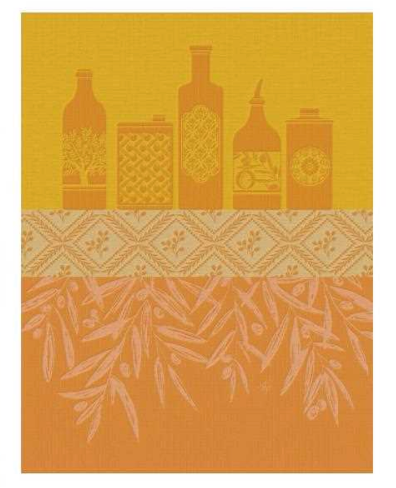 Premium Provencal Yellow Tea Towel - 100% Cotton French Kitchen Towel for Drying Dishes, Cleaning & Decor - Perfect for Farmhouse, Rustic & Vintage Style Kitchens