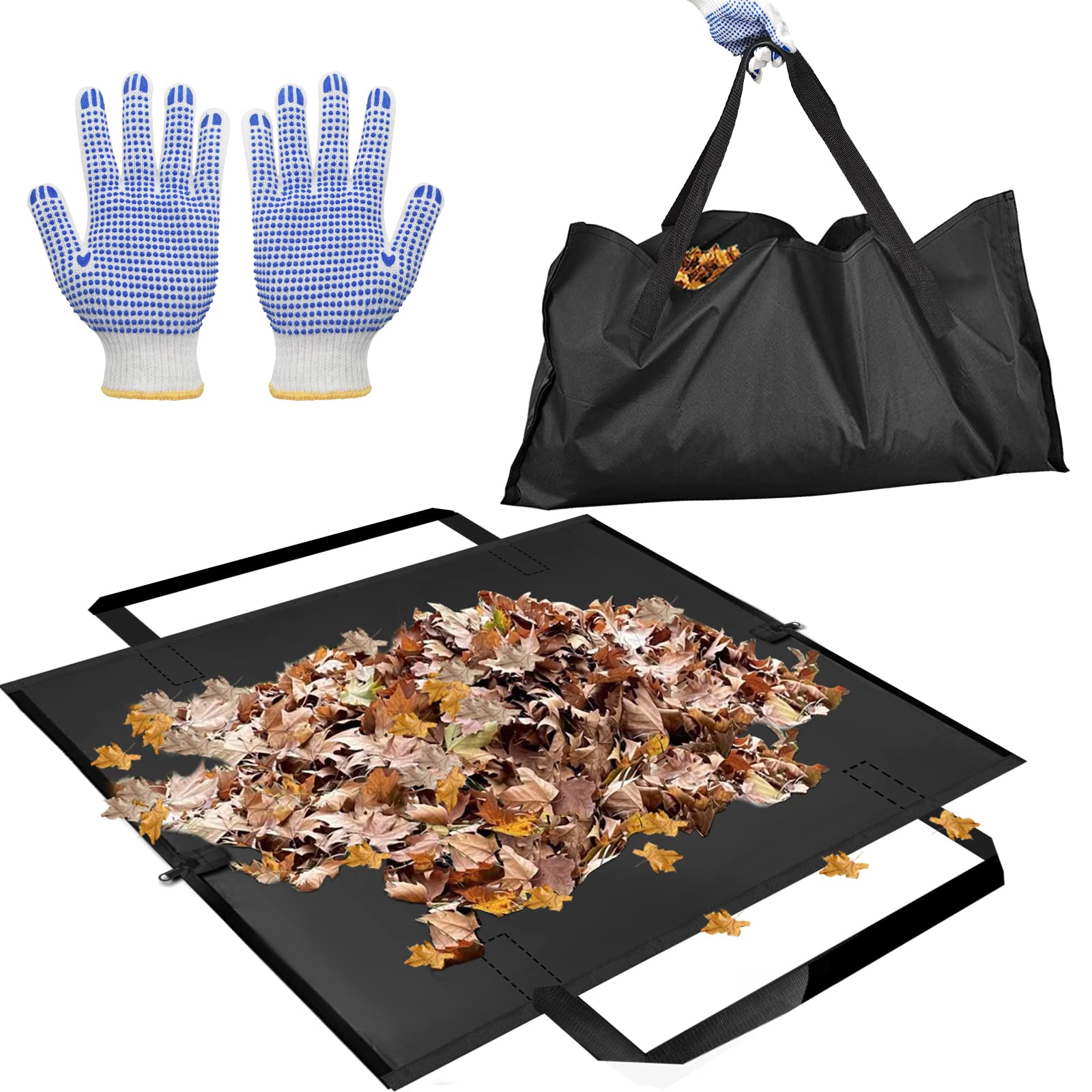 **Large Leaf Bag for Yard Waste - Heavy Duty Garden Tarp & Lawn Waste Container - Perfect for Gardening, Landscaping, and Fall Leaf Cleanup**
