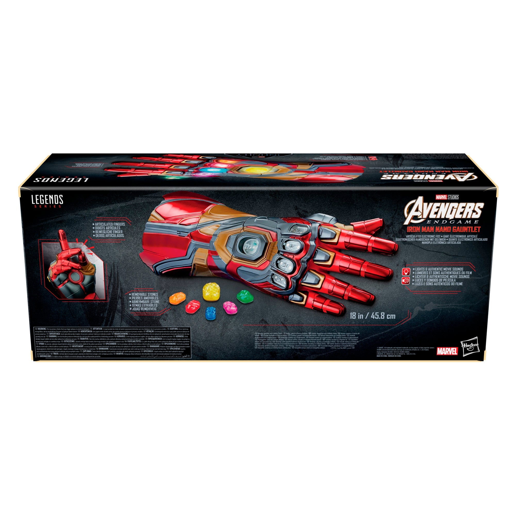 Marvel Legends Series Iron Man Nano Gauntlet - Articulated Electronic Fist with LED Lights | Collectible Action Figure for Marvel Fans, Cosplay & Display