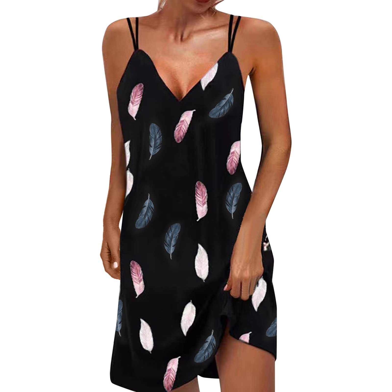Women's Casual Summer T-Shirt Dress - Floral Print Sleeveless Tunic Strapless Dress for Beach, Vacation & Outdoor Activities | Lightweight & Comfortable