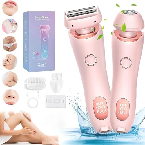 Silkglide Pro Electric Razor for Women - 2024 Upgraded 2-in-1 Wet & Dry Shaver with Painless Hair Removal, Rechargeable Silk Glide Epilator for Smooth Skin | Perfect for Travel, Gym & Home Use (Pink)