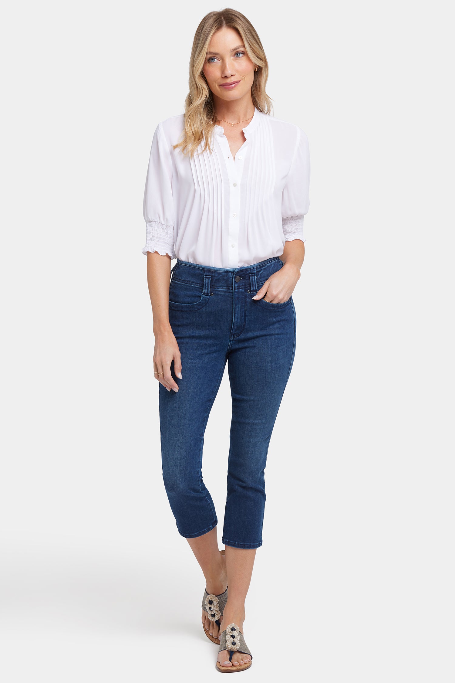 Ami Skinny Capri Jeans for Women - High Waisted Stretch Denim Pants in Ibiza Blue | Perfect for Summer Outfits, Casual Wear & Beach Vacations