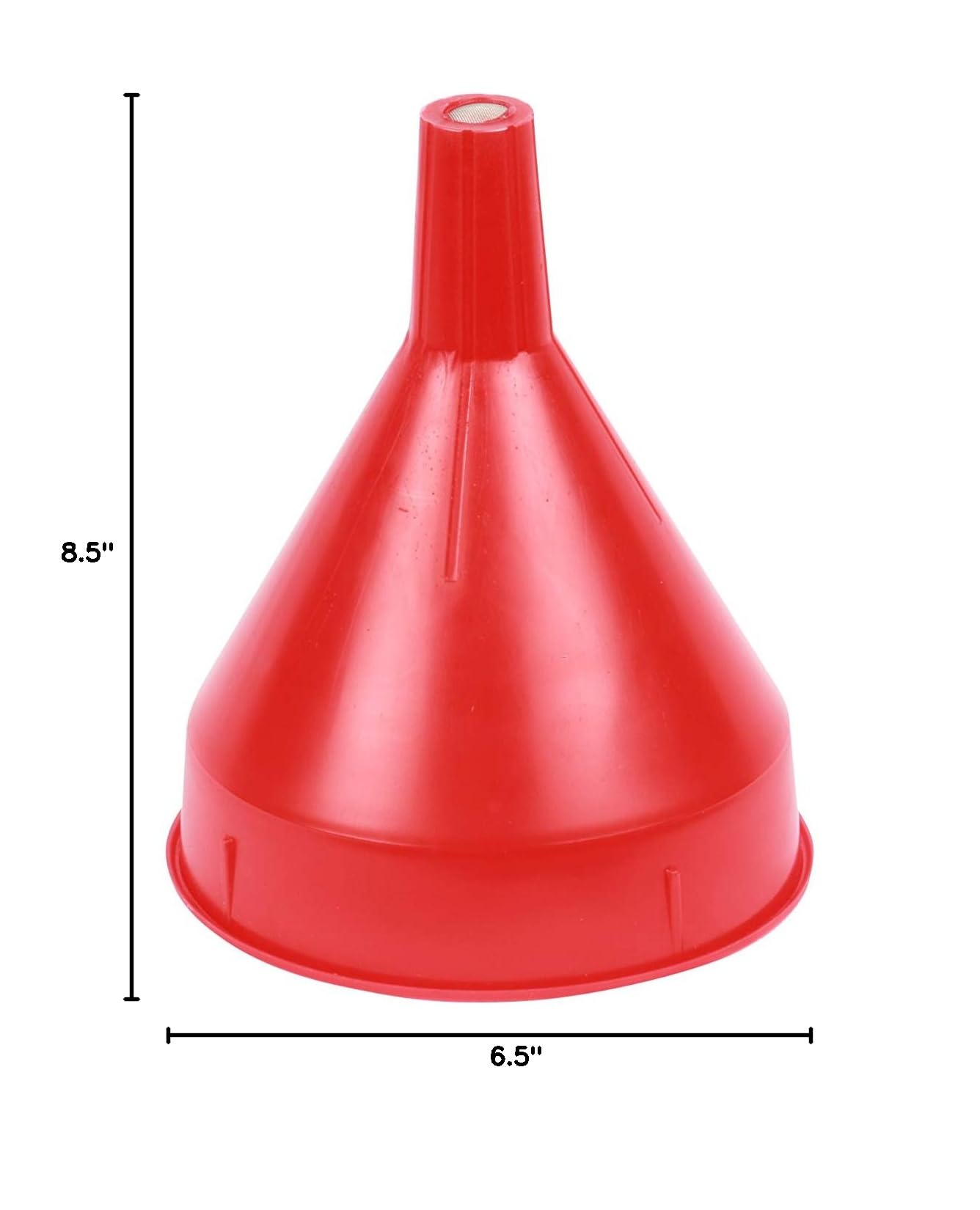 WirthCo 32002 Funnel King Red Safety Funnel with Screen/Strainer - 2 Quart Large Capacity for Oil, Fuel, Gas, Automotive Fluids - Perfect for DIY Car Maintenance, Garage Use & Workshop Applications