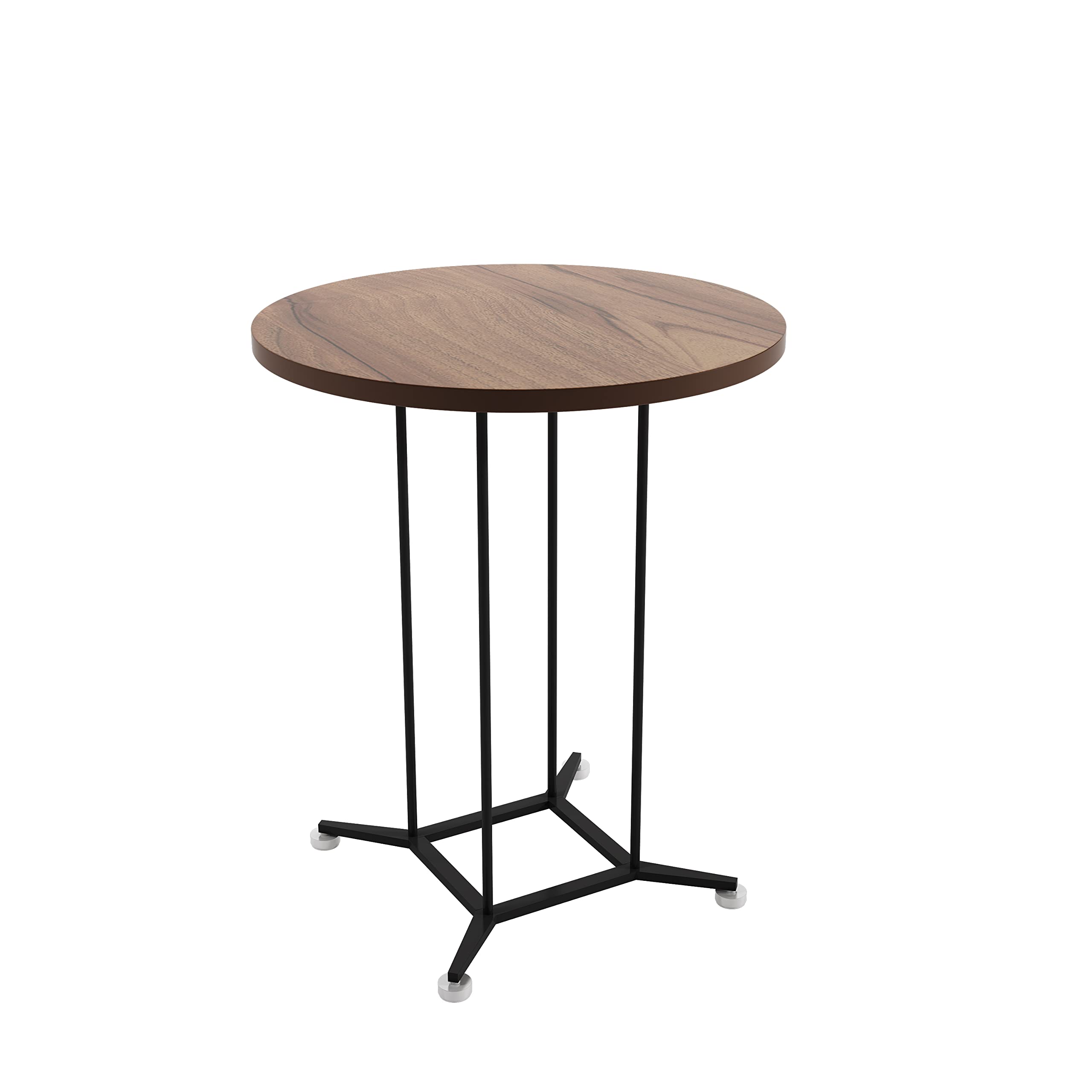 SENGLIDA Round Side Table for Bedroom - Small Modern End Table with Easy Assembly, Walnut Finish - Perfect Coffee Table for Living Room, Balcony & Bedside Decor
