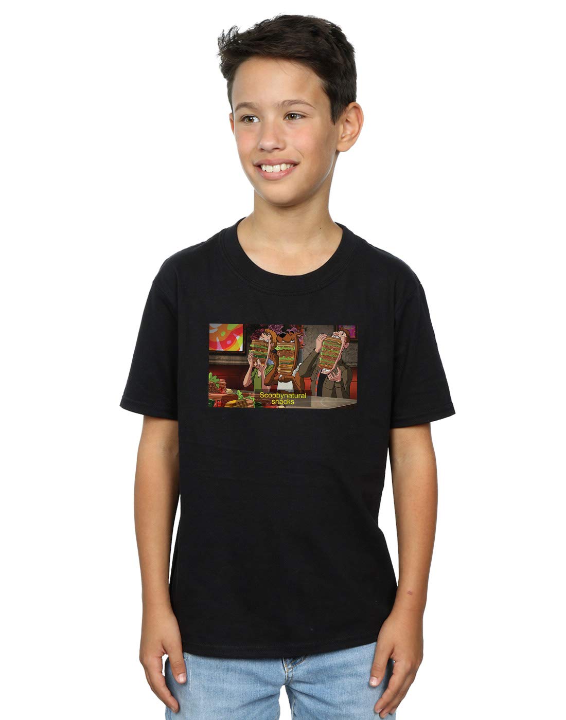 Absolute Cult Scoobynatural Boys Supernatural Snacks Graphic T-Shirt | Funny Cartoon TV Show Merch | Perfect for Halloween Cosplay & Anime Conventions