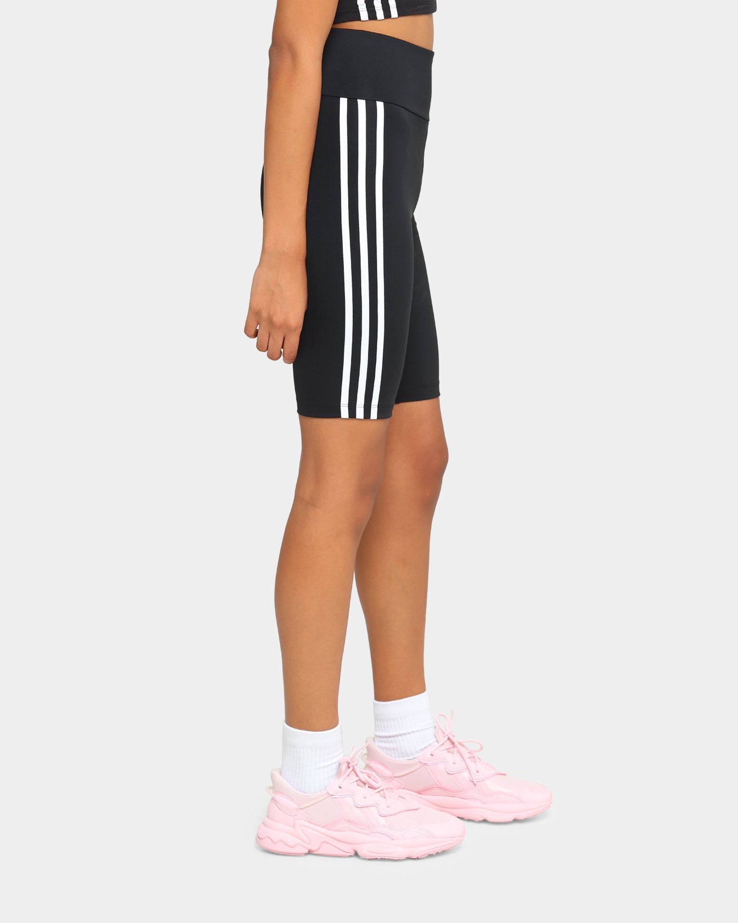 Adidas Women's Primeblue High Waist Bike Shorts - Black | Moisture-Wicking Workout Shorts for Running, Yoga & Cycling | Eco-Friendly Recycled Material