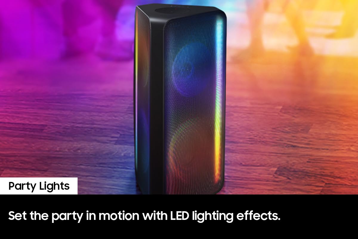 SAMSUNG MX-ST5CB High Power Wireless Bluetooth Sound Tower Speaker - 400W RMS, Deep Bass, Party, Outdoor, Home Theater (2022 Model) - Perfect for Backyard Parties, DJ Events & Home Audio Systems