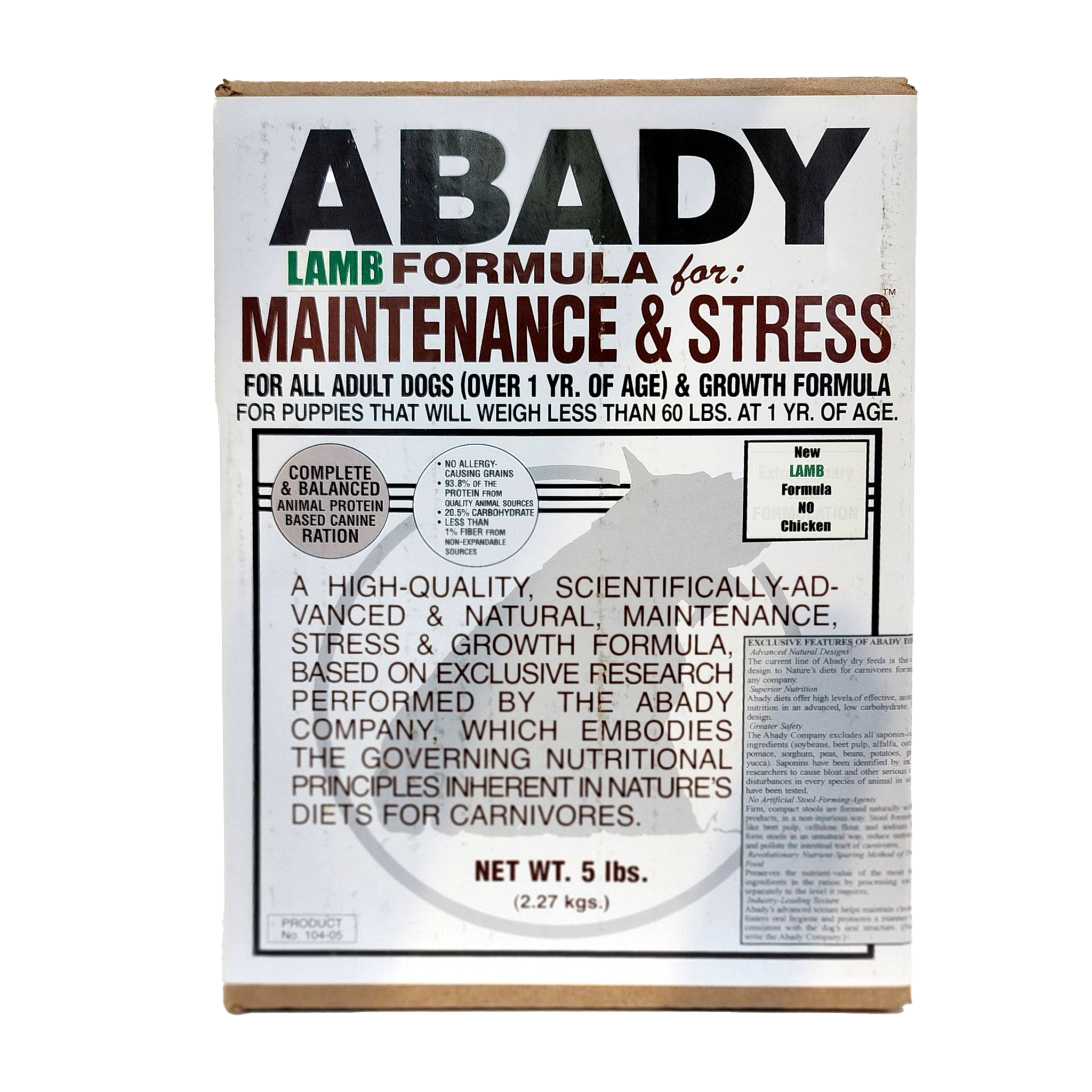 Premium Abady Lamb Formula for Dog Maintenance & Stress Relief – Supports Digestive Health & Immune System for Active & Anxious Pets