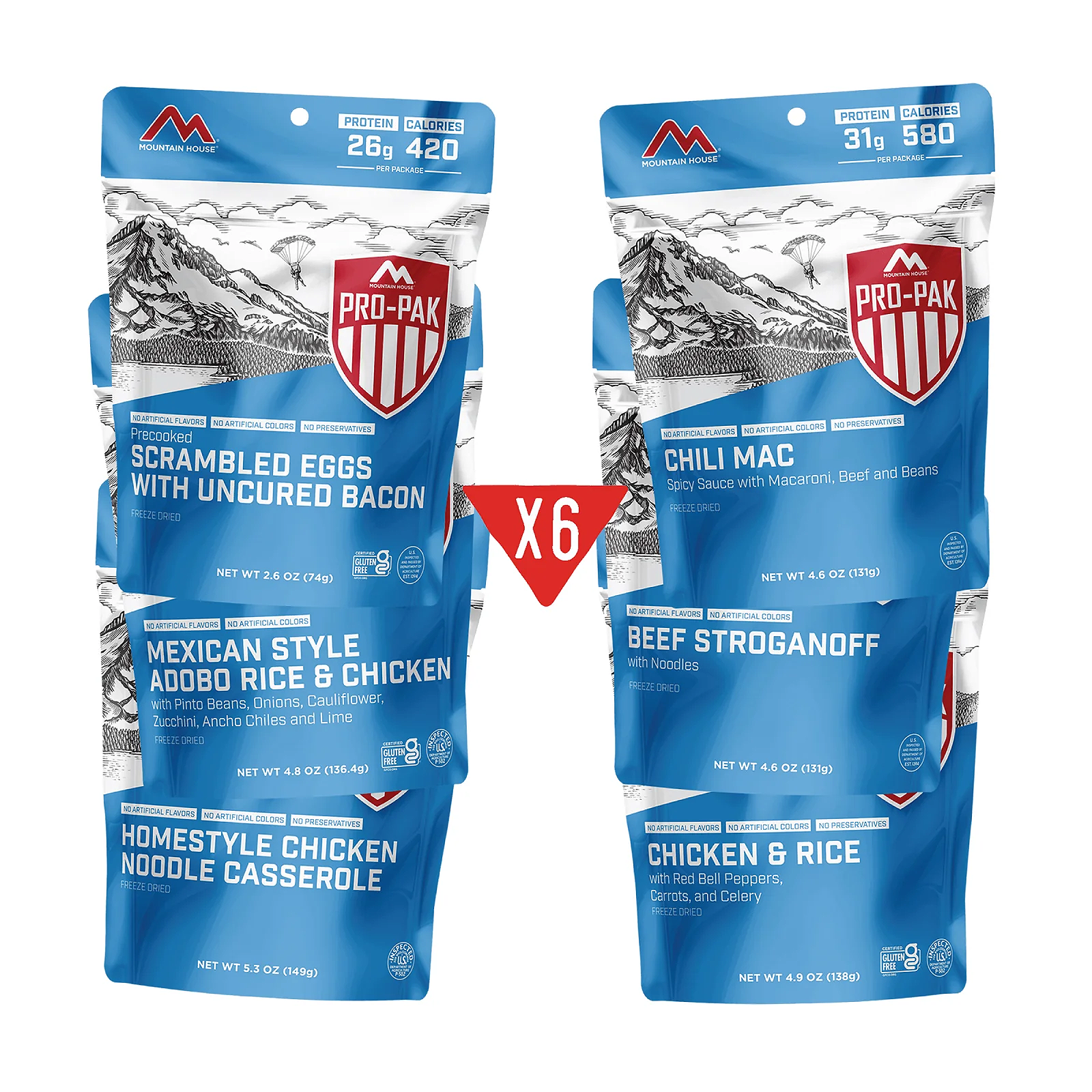 Mountain House Backcountry Adventure Kit - Freeze Dried Camping Meals for Hiking, Backpacking & Emergency Preparedness - Lightweight & Long Shelf Life Food for Outdoor Enthusiasts