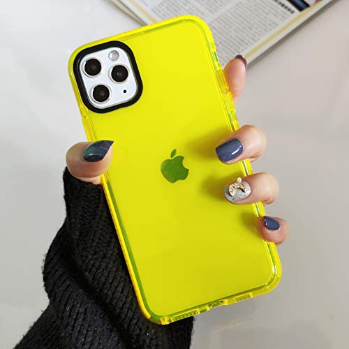 Shockproof Clear TPU Case for iPhone 11 Pro Max (6.5 Inch) - Slim Fit Soft Rubber Protective Cover with Shock-Absorbing Technology | Yellow | Perfect for Daily Use, Outdoor Activities & Travel Protection